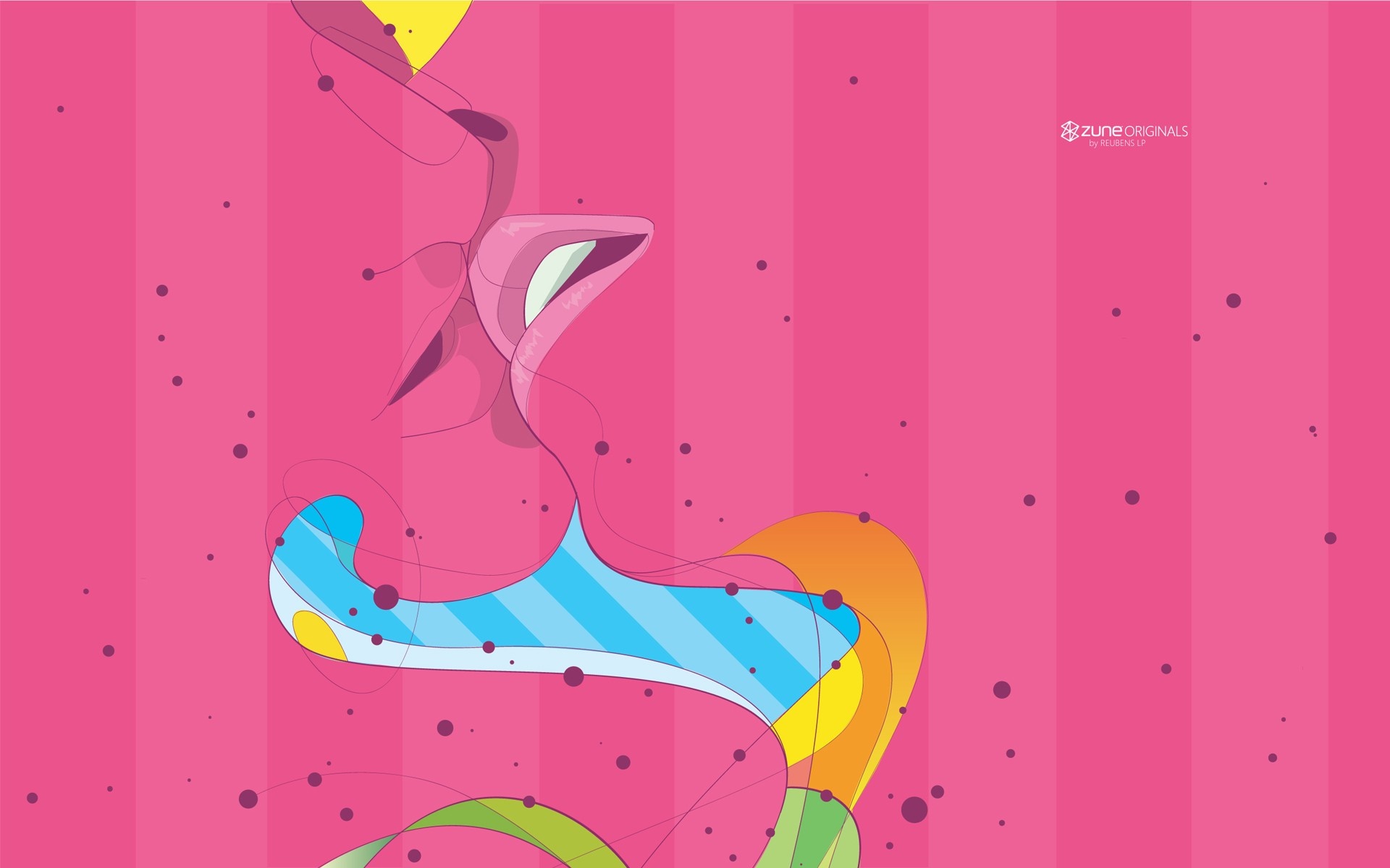 Zune Originals abstract illustration with pink stripes HD Wallpaper
