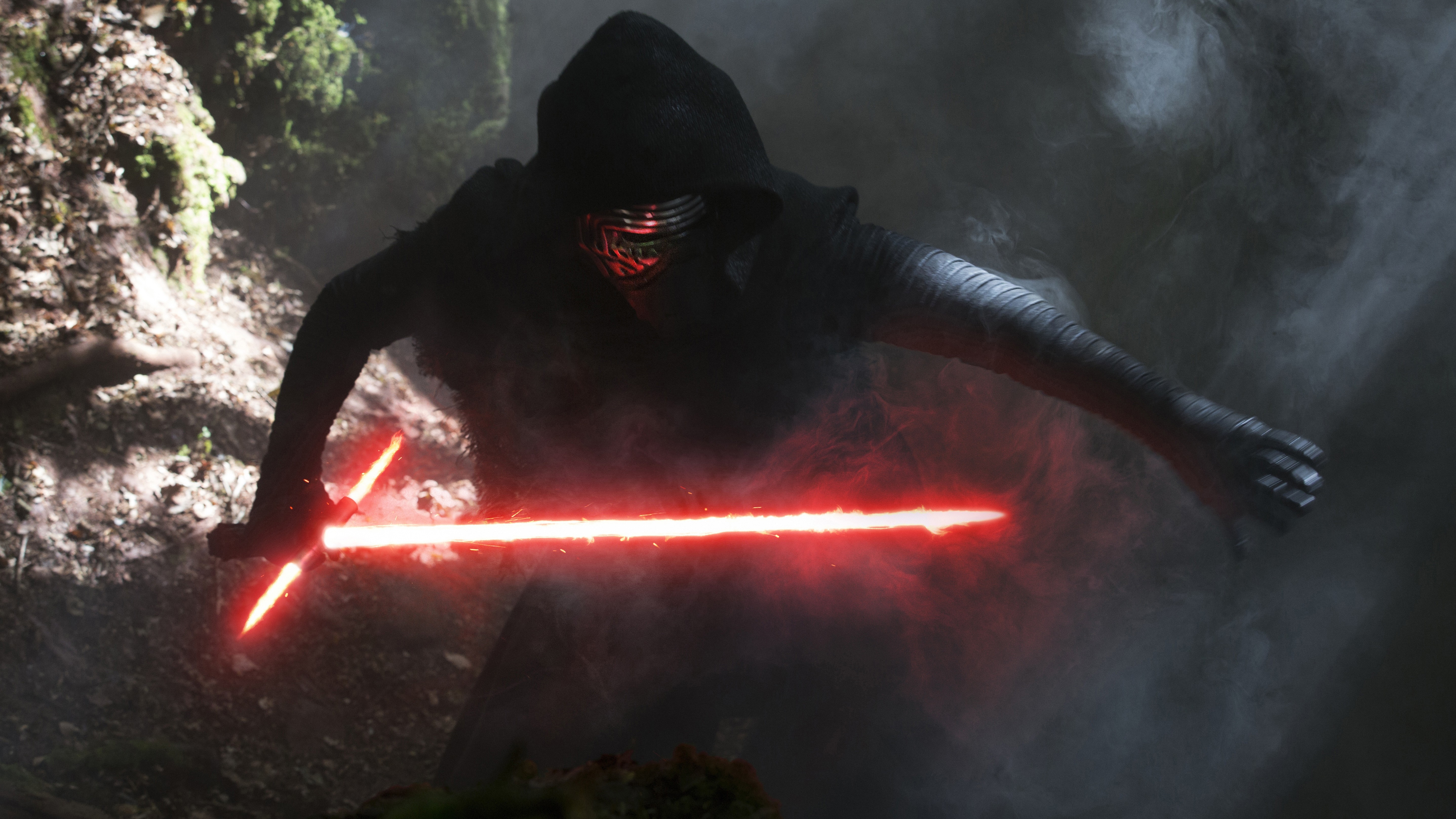 Kylo Ren from Star Wars holding a lightsaber HD Wallpaper