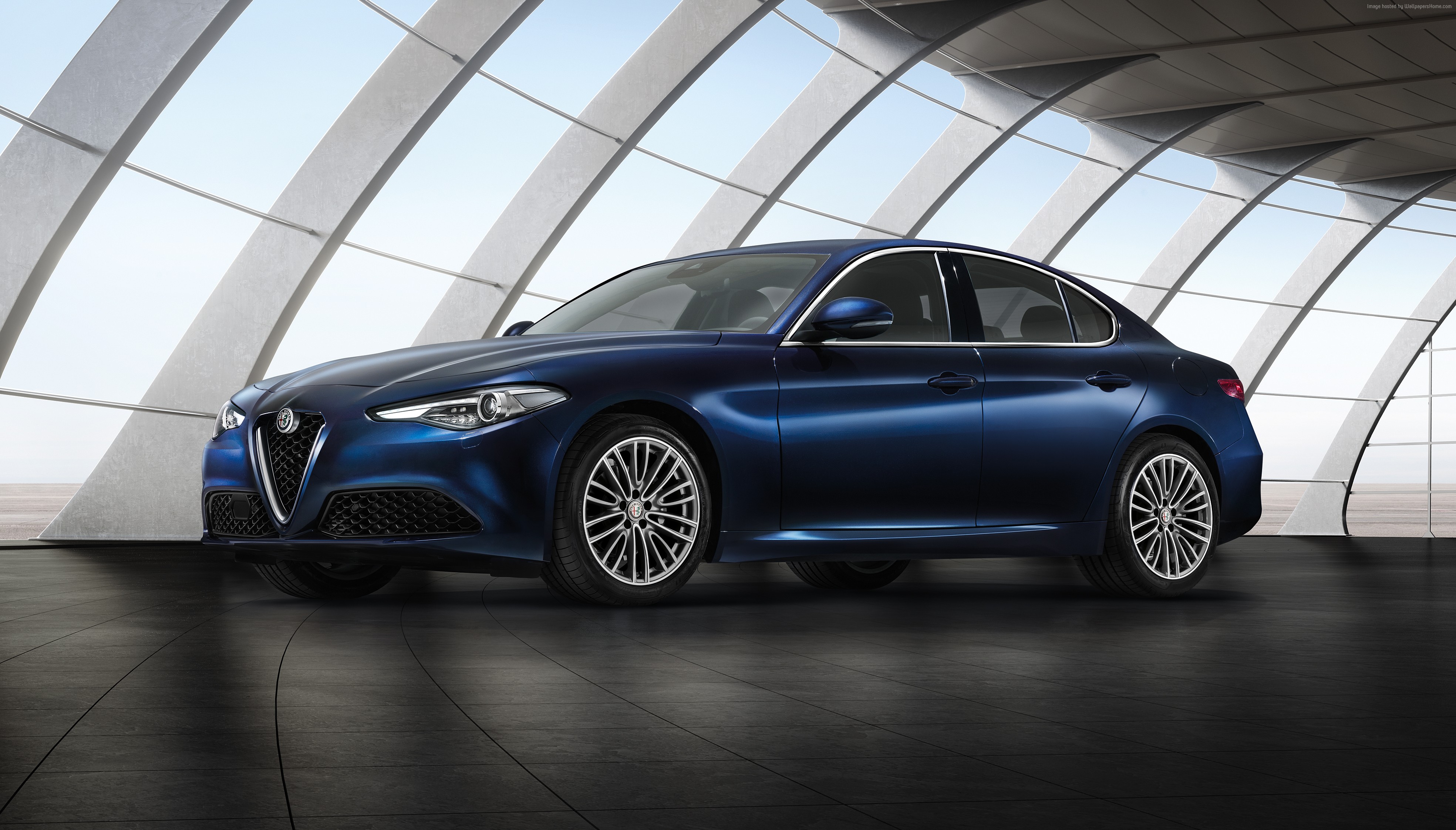 Blue Alfa Romeo Giulia Super sedan HD Wallpaper