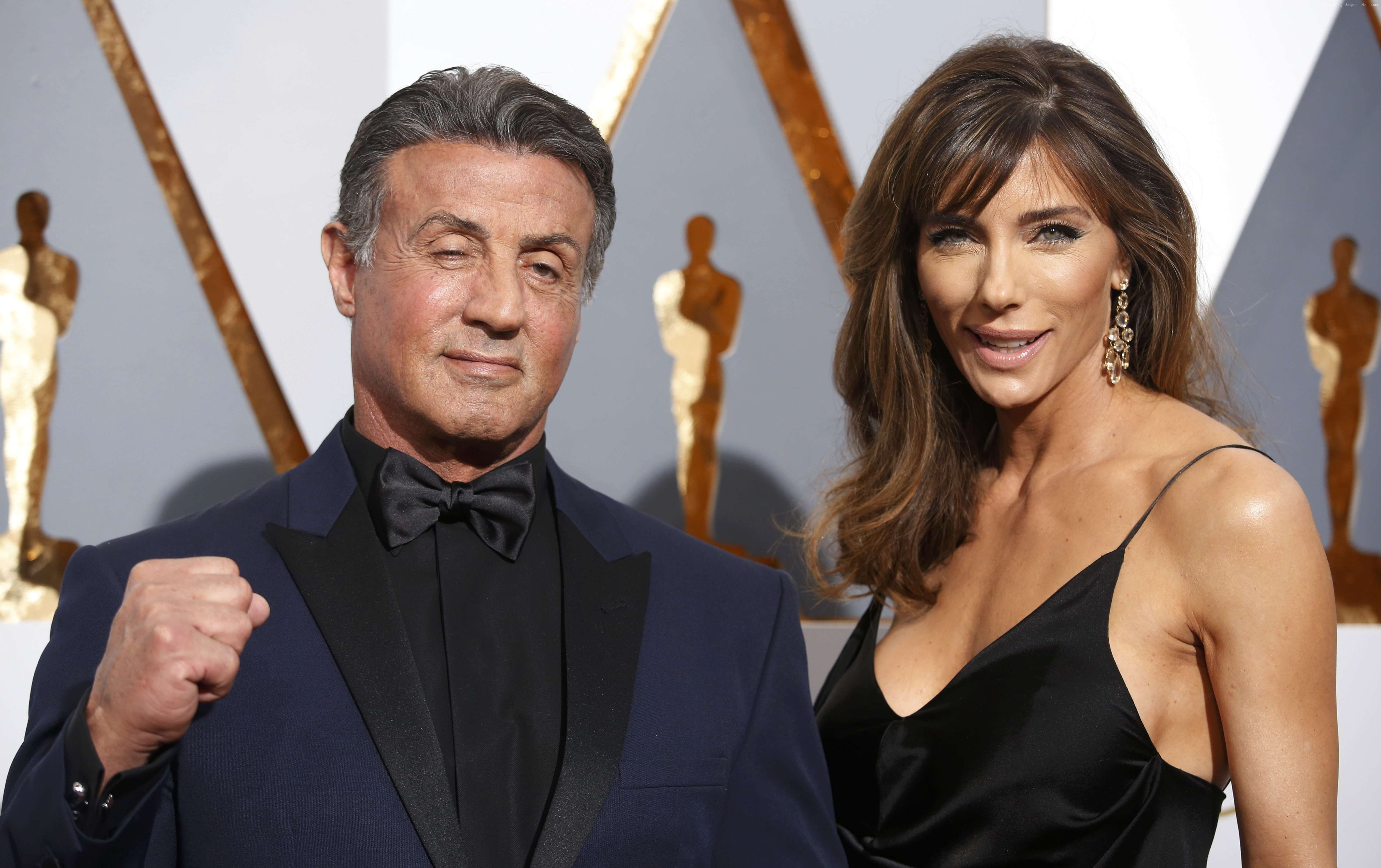 Sylvester Stallone and Jennifer Flavin at the Oscars 2016 HD Wallpaper