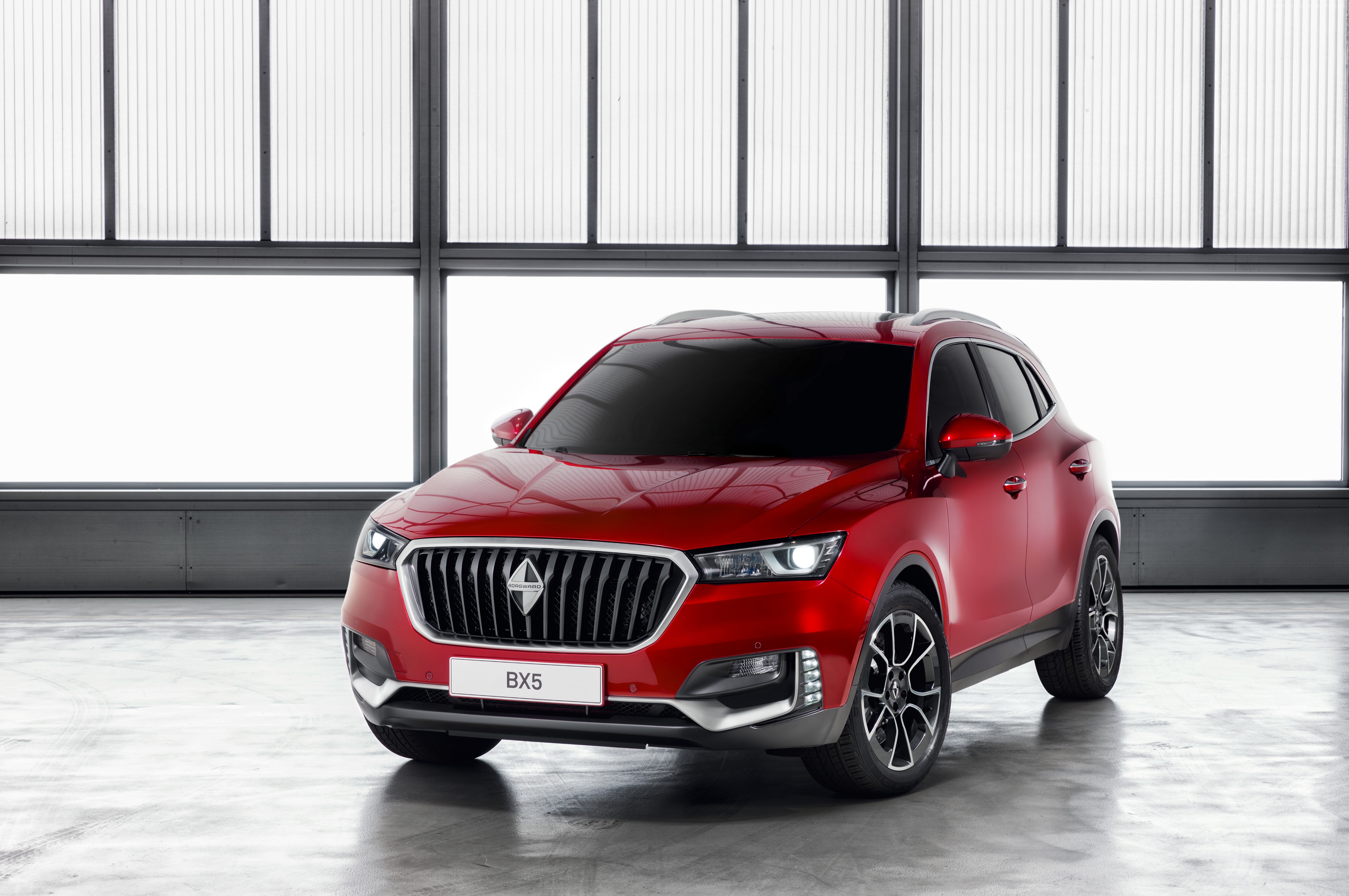 Red Borgward BX5 crossover at Geneva Auto Show 2016 HD Wallpaper