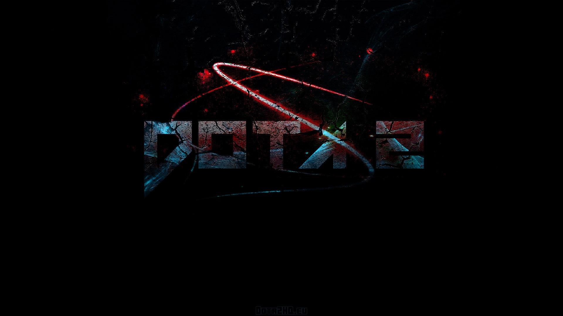 Dota 2 logo with red and blue effects HD Wallpaper