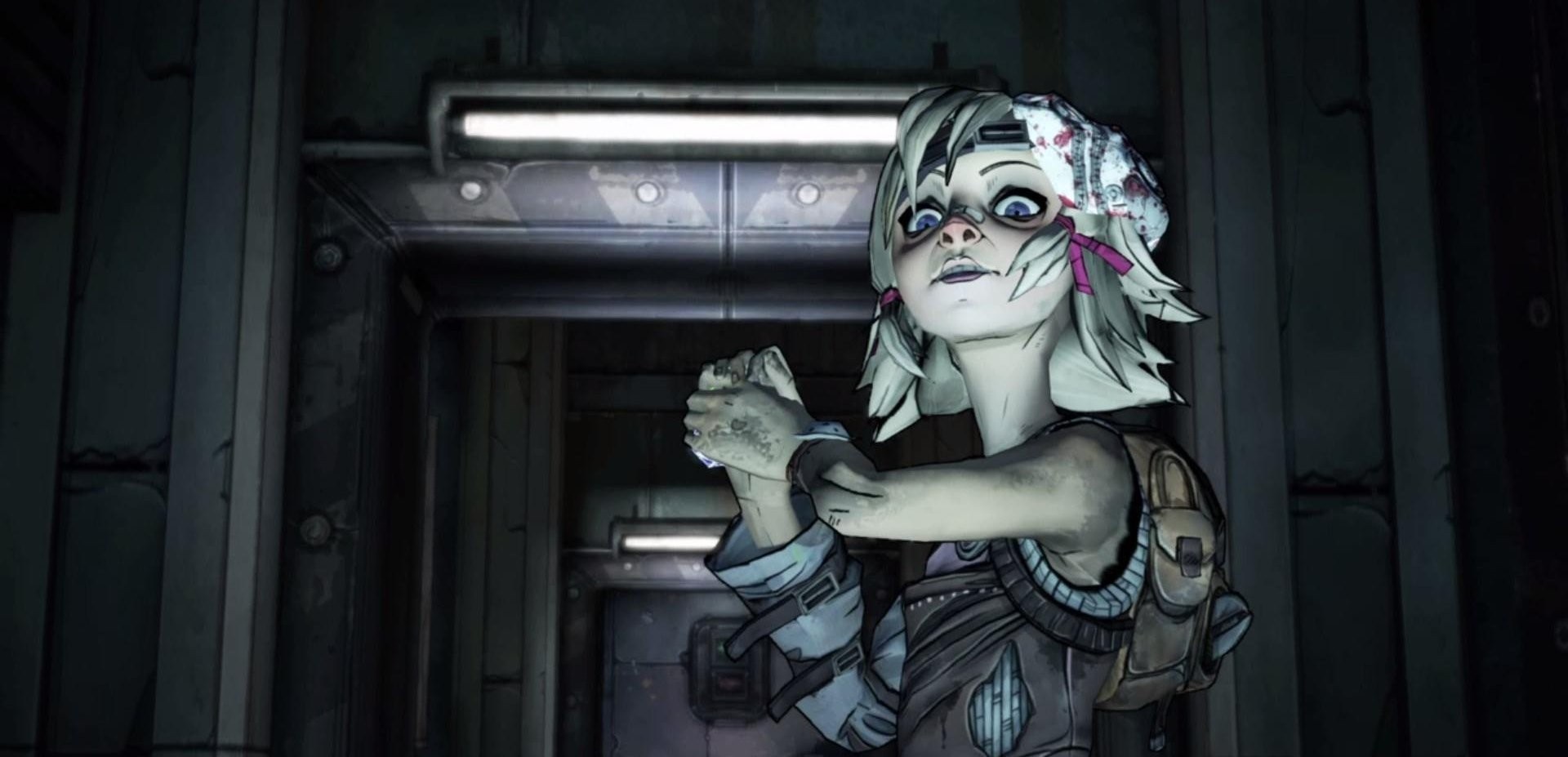 Tiny Tina from Borderlands in a dark corridor HD Wallpaper