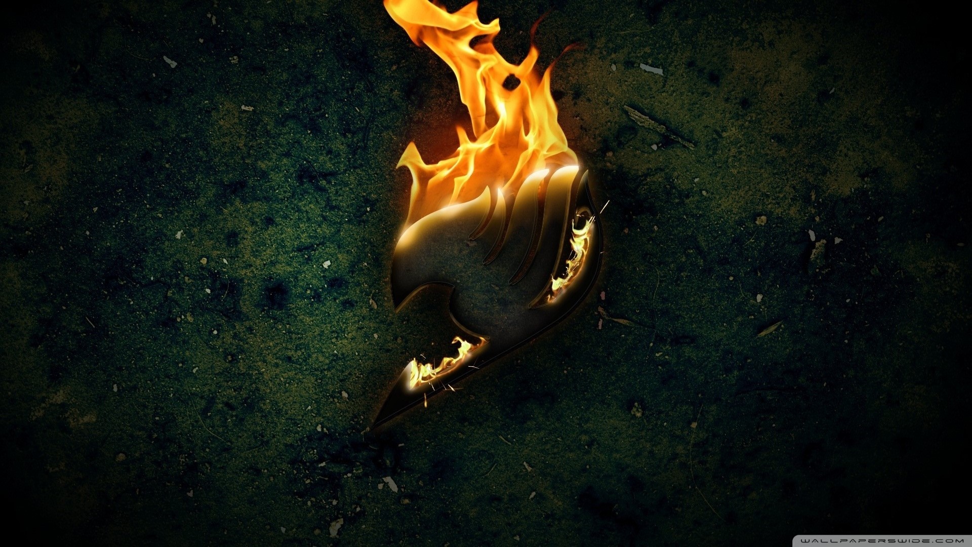 Fairy Tail logo on fire HD Wallpaper