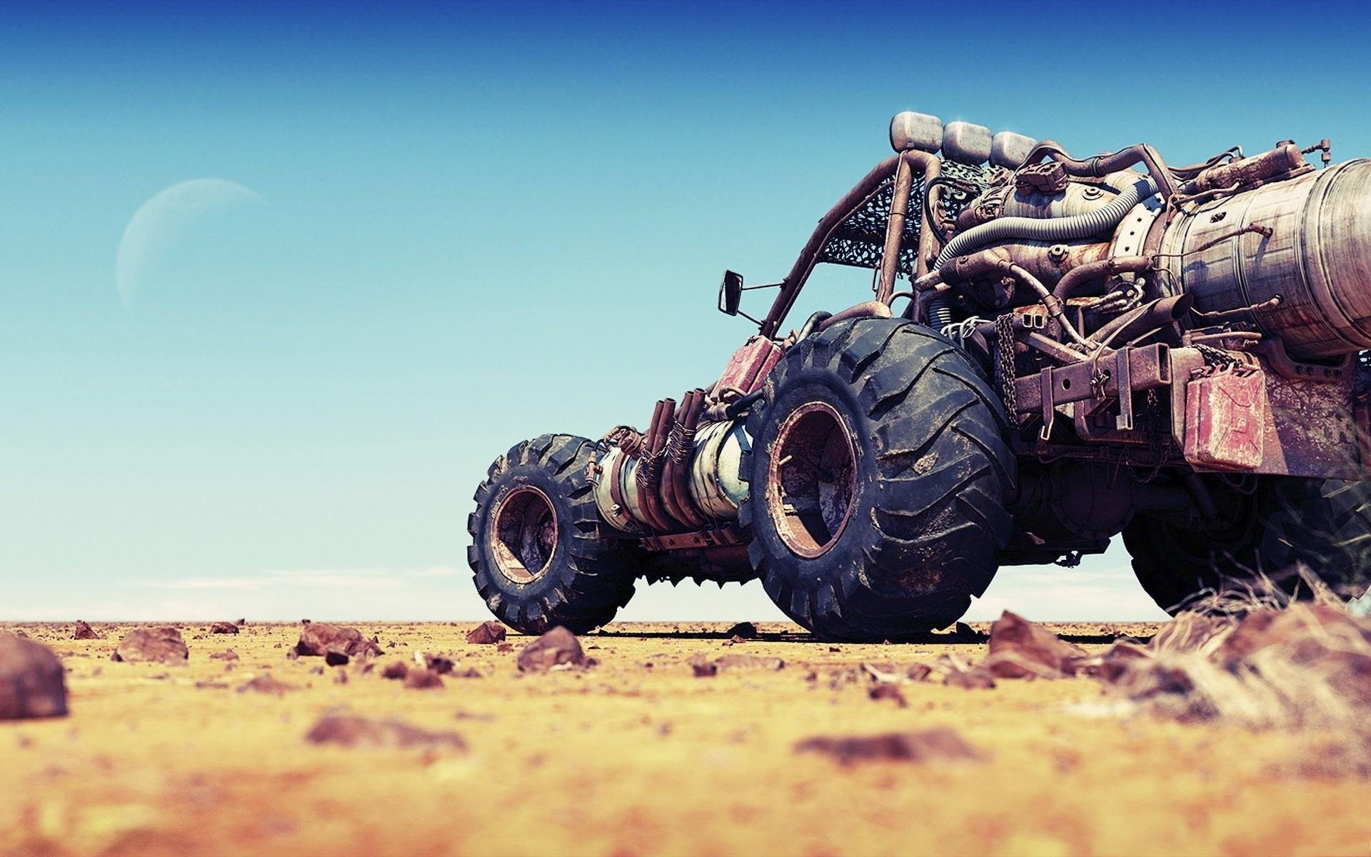 Mad Max Fury Road monster truck in desert HD Wallpaper