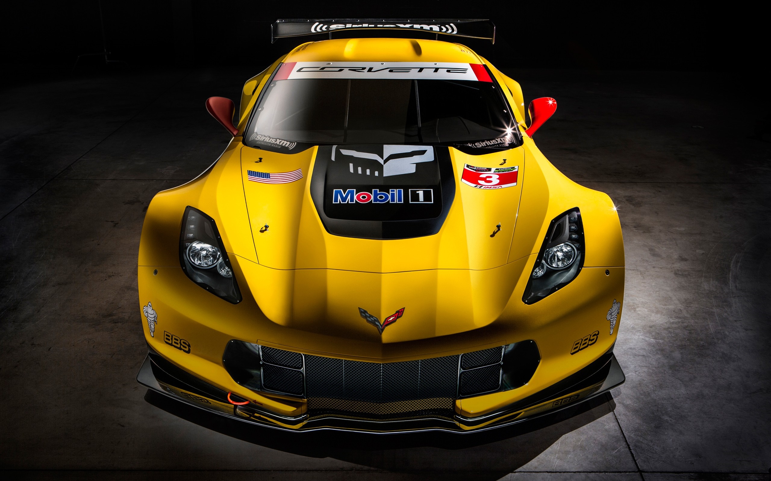 Yellow 2014 Chevrolet Corvette C7R Race Car HD Wallpaper
