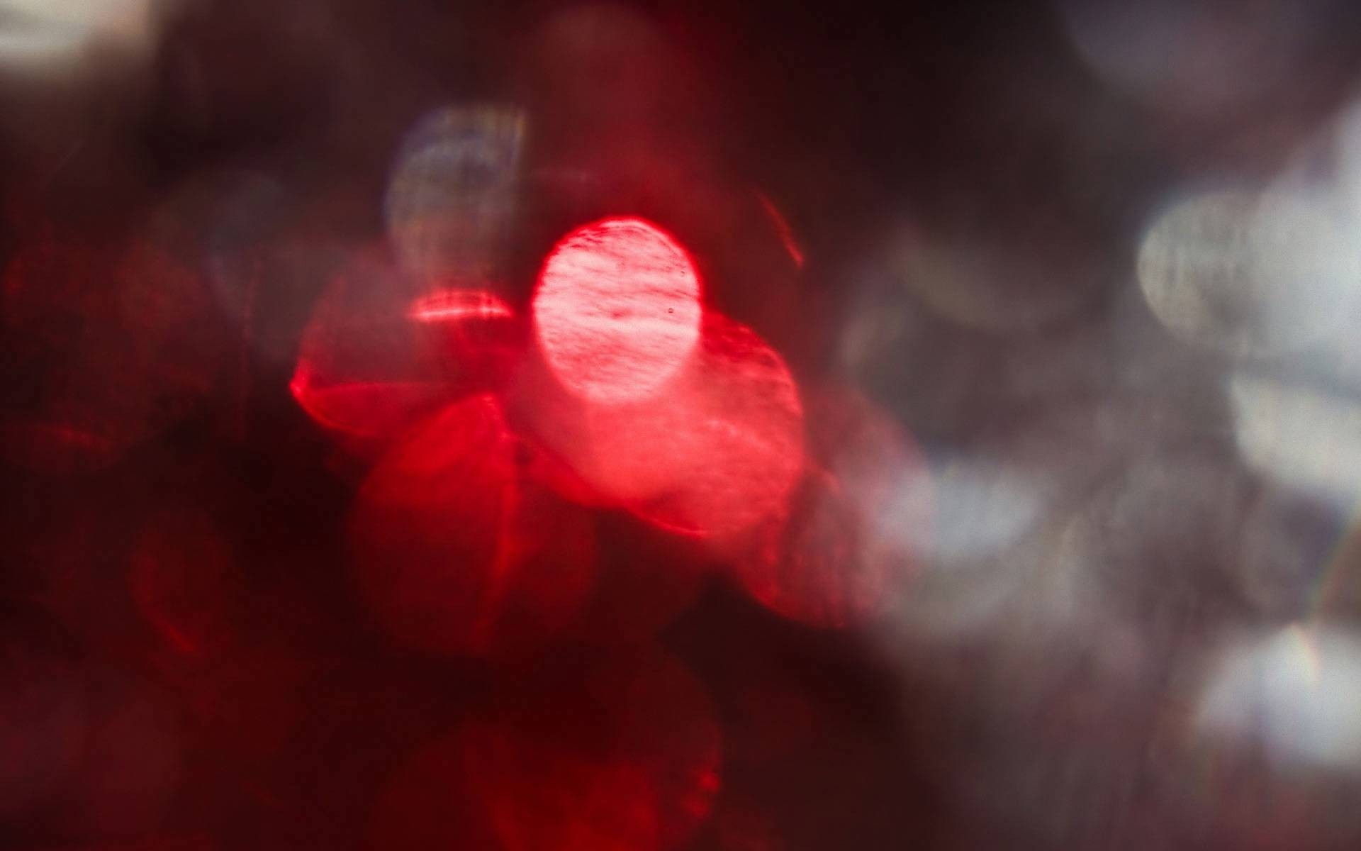 Abstract red and white bokeh lights HD Wallpaper