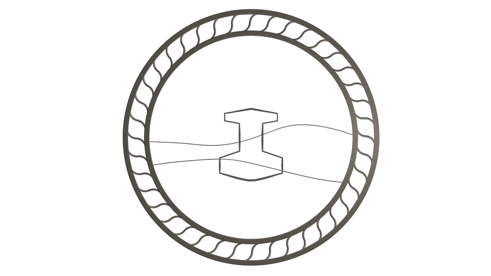 Mjolnir symbol within a decorative wheel HD Wallpaper