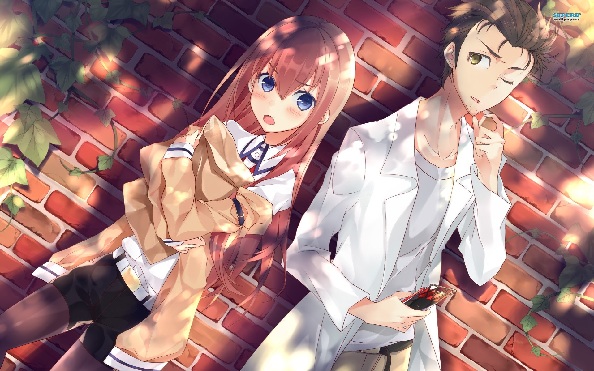 Makise Kurisu and Okabe Rintarou from Steins;Gate HD Wallpaper