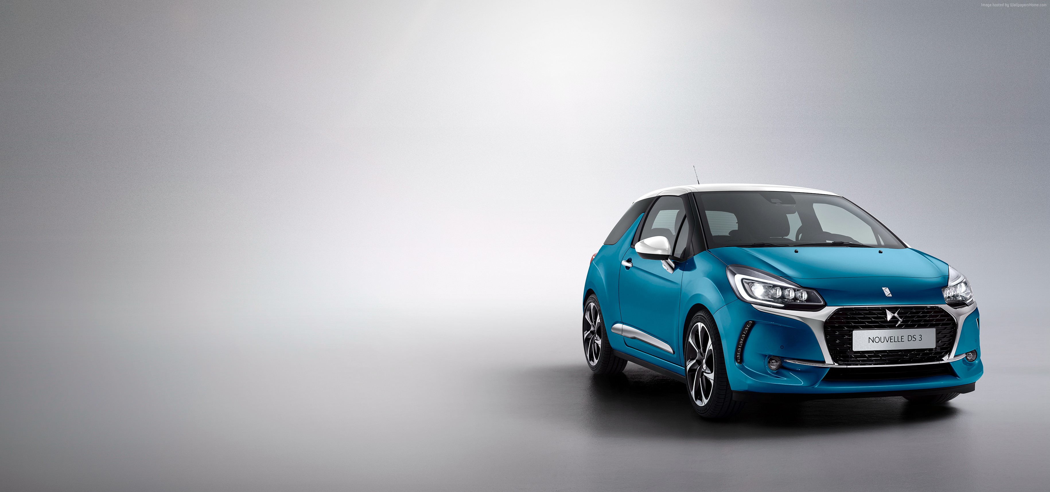 Blue DS 3 car at Geneva Auto Show 2016 HD Wallpaper