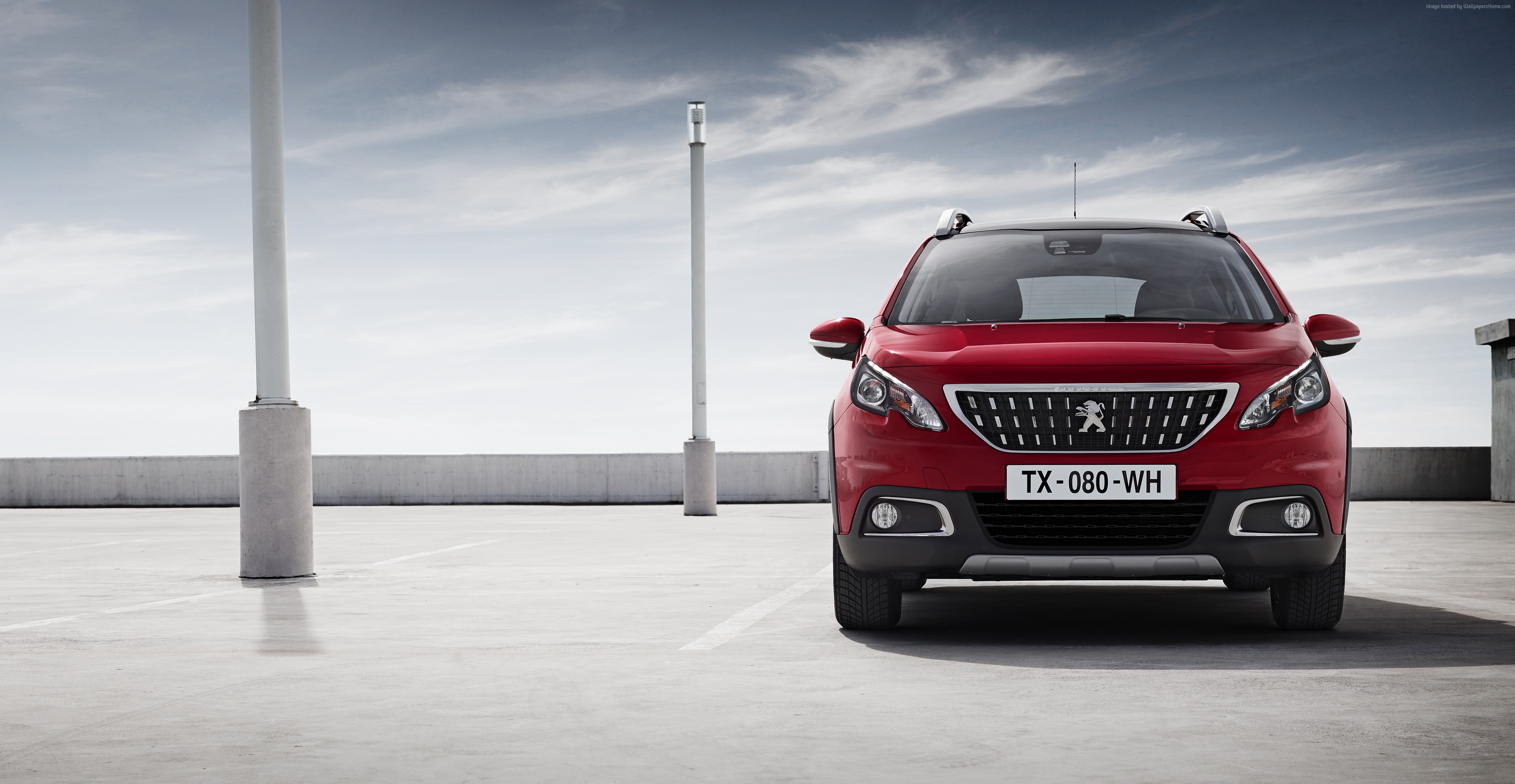 Red Peugeot 2008 DK crossover HD Wallpaper