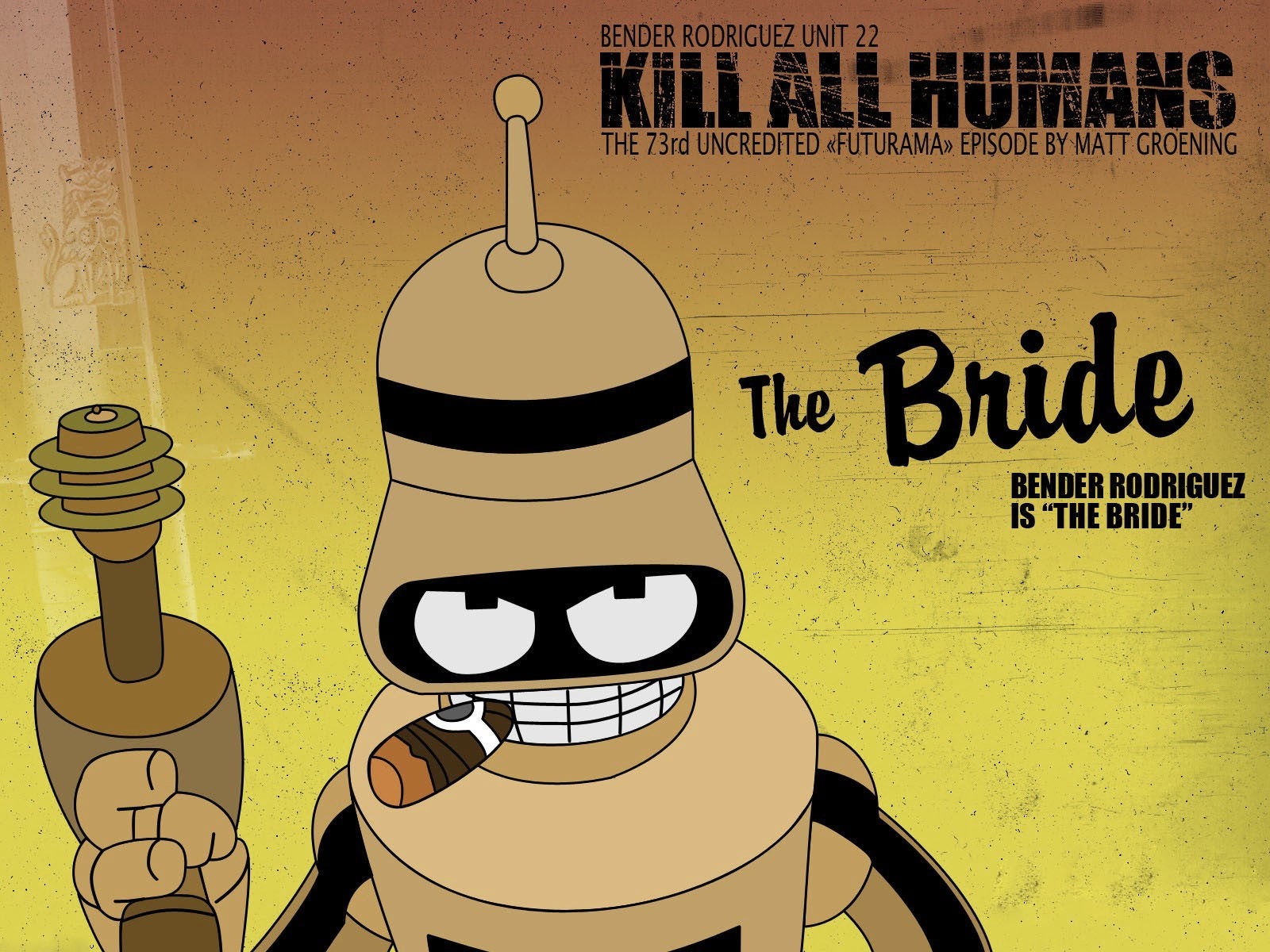 Bender Rodriguez from Futurama as The Bride HD Wallpaper