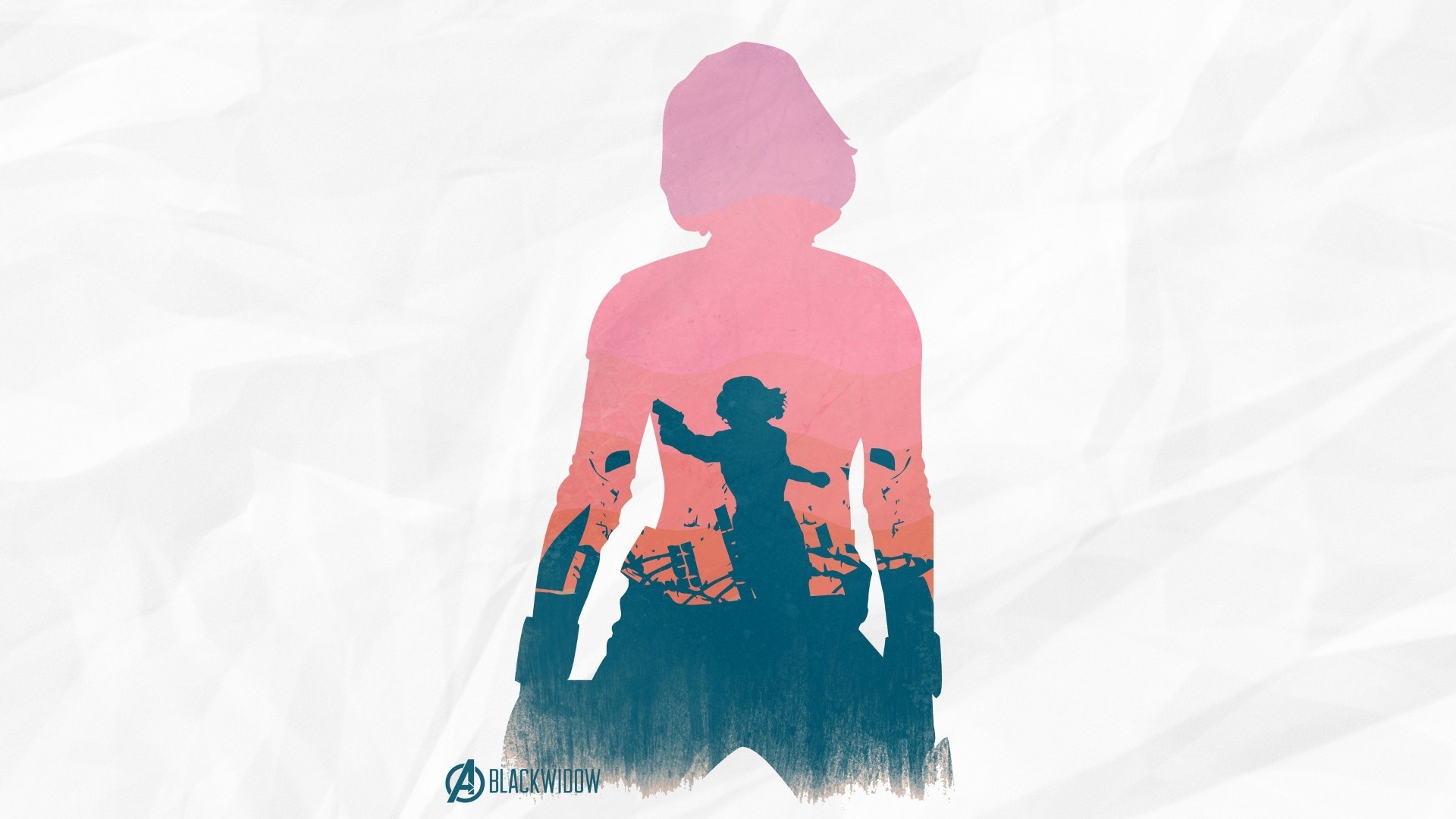 Black Widow from The Avengers Silhouette HD Wallpaper