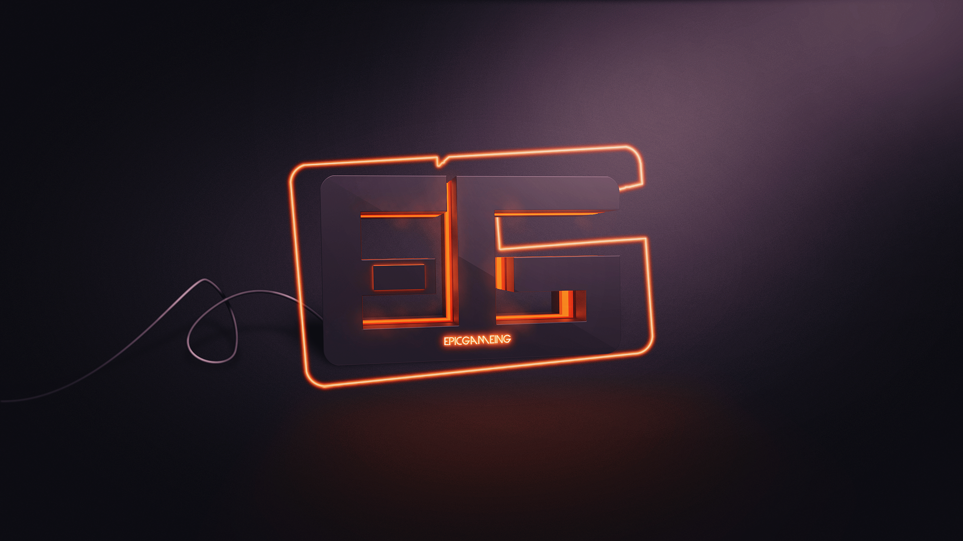 Epic Gaming logo with neon outline HD Wallpaper