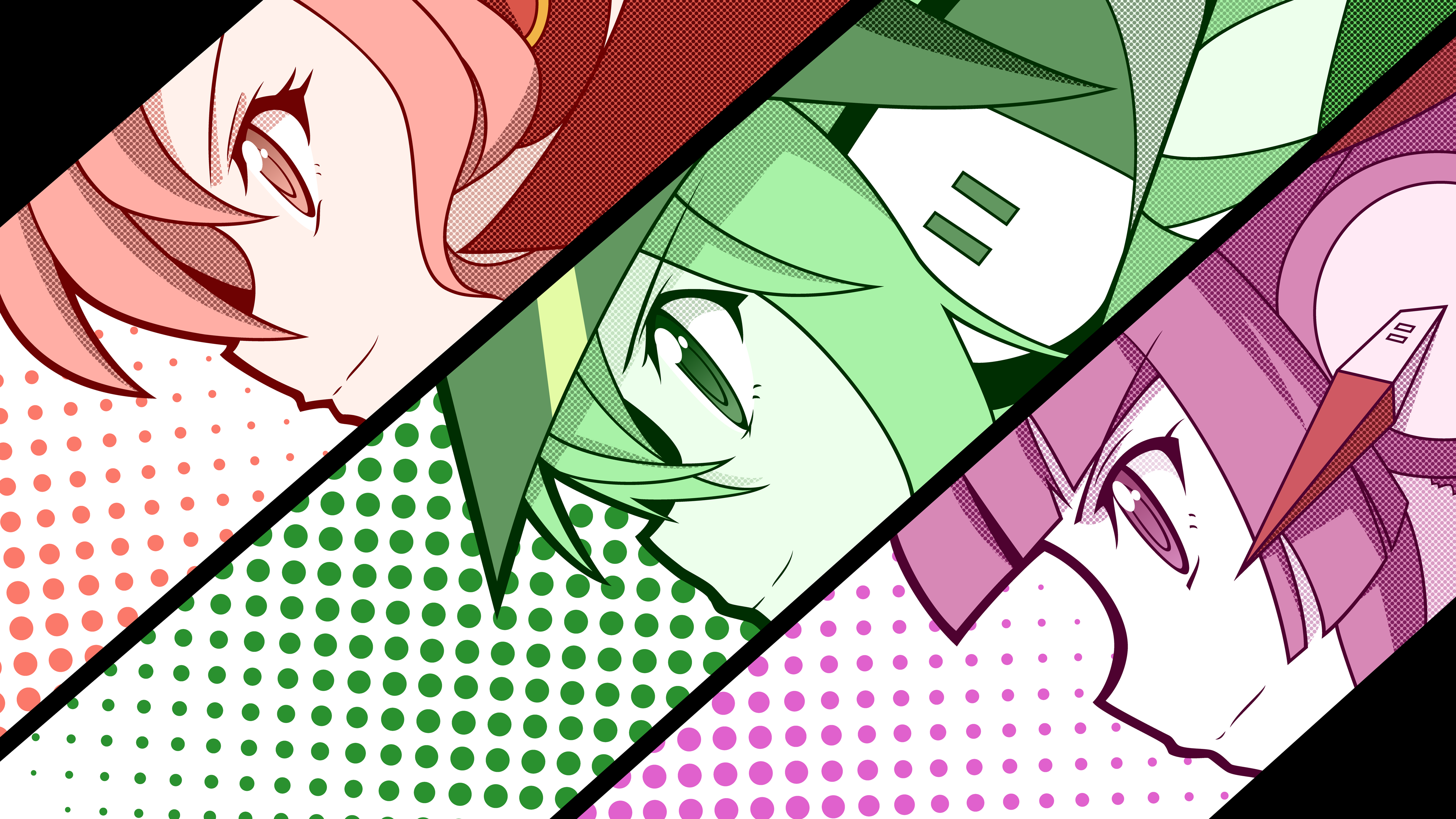 Akatsuki Kirika, Tsukuyomi Shirabe, Maria Cadenzavna Eve from Senki Zesshou Symphogear HD Wallpaper