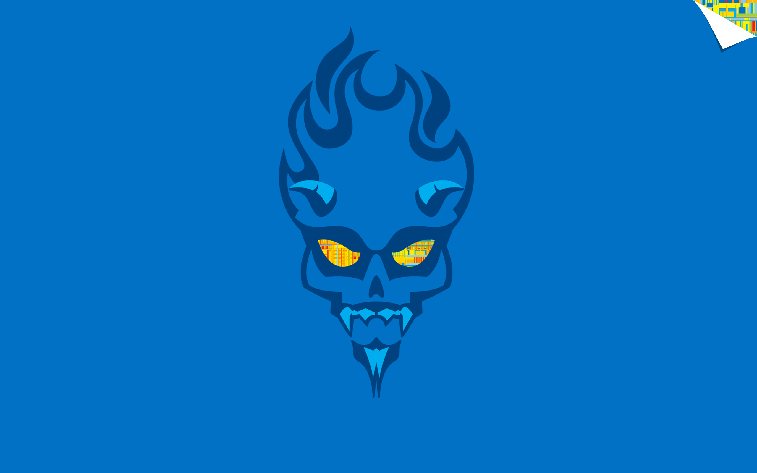 Devil's Canyon skull illustration with Intel branding HD Wallpaper
