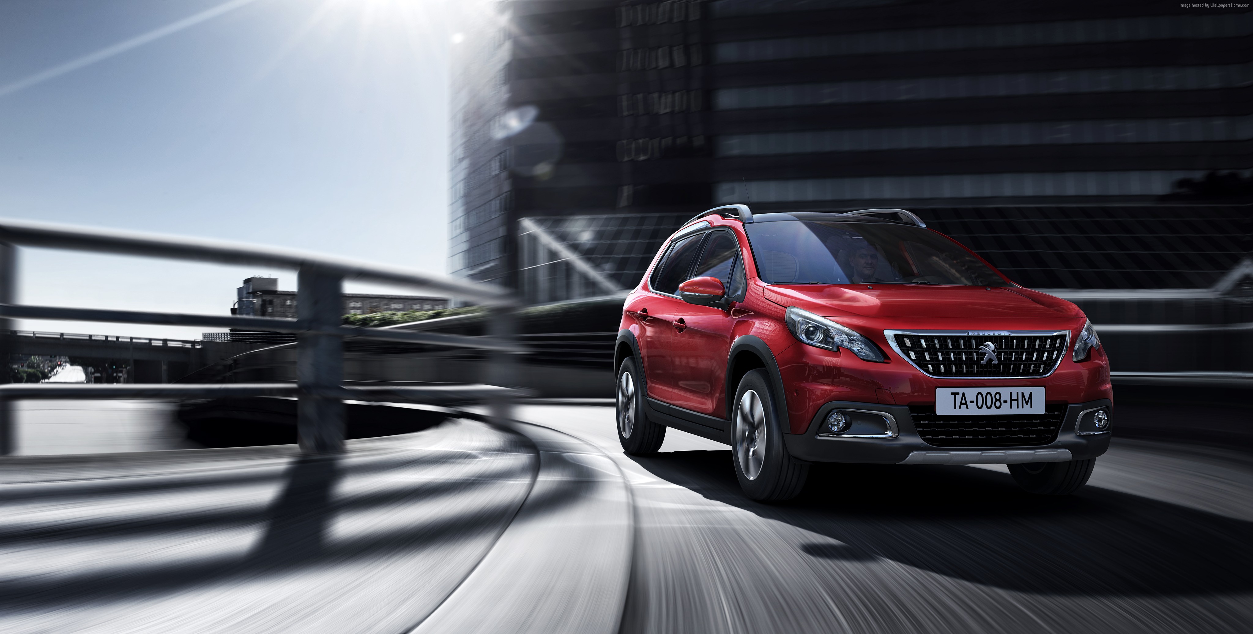 Red Peugeot 2008 DK crossover car HD Wallpaper