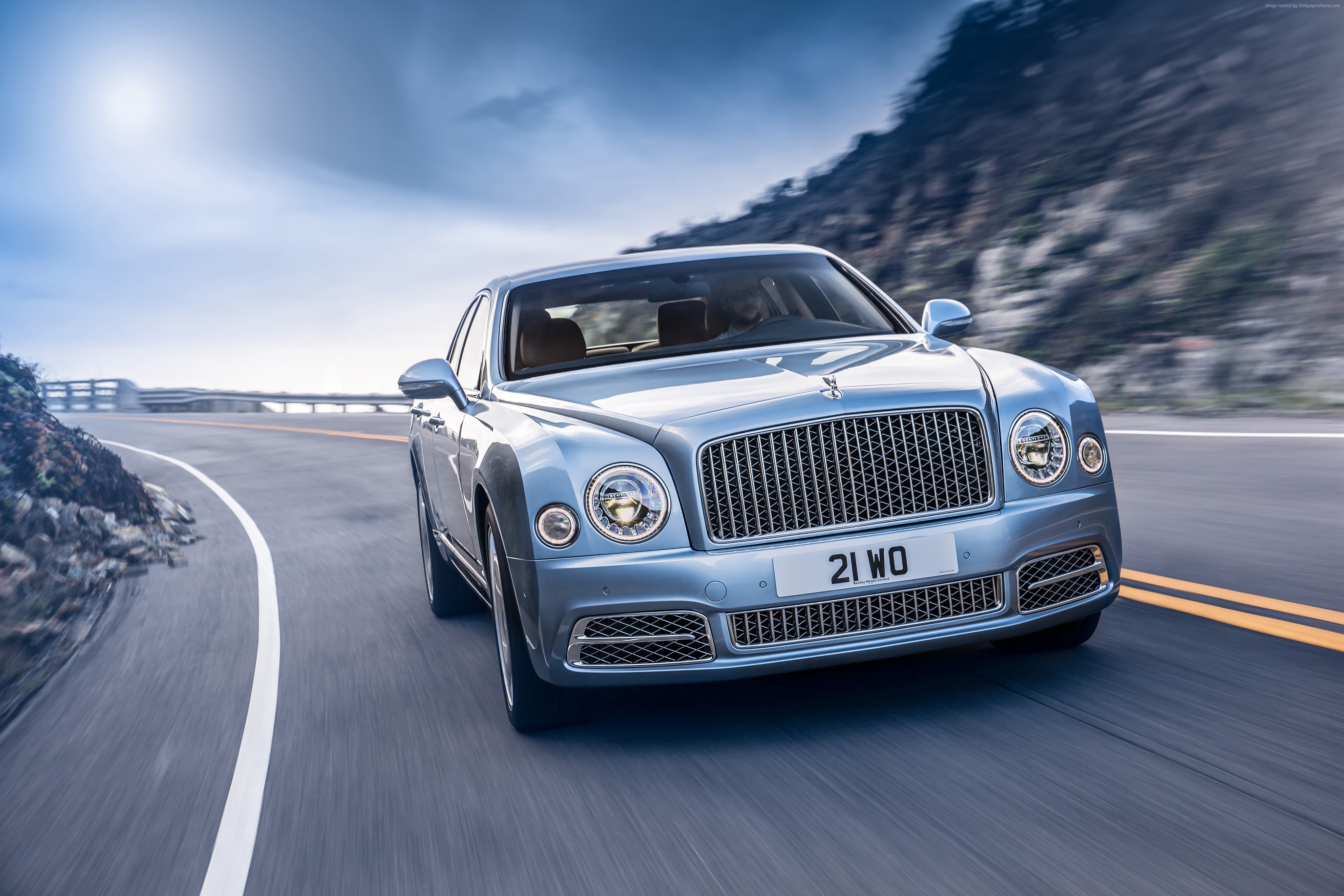 Bentley Mulsanne Speed driving on a road HD Wallpaper