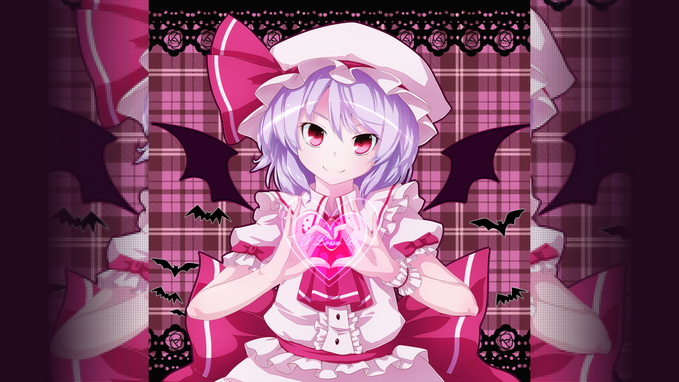 Remilia Scarlet from Touhou holding a glowing heart HD Wallpaper