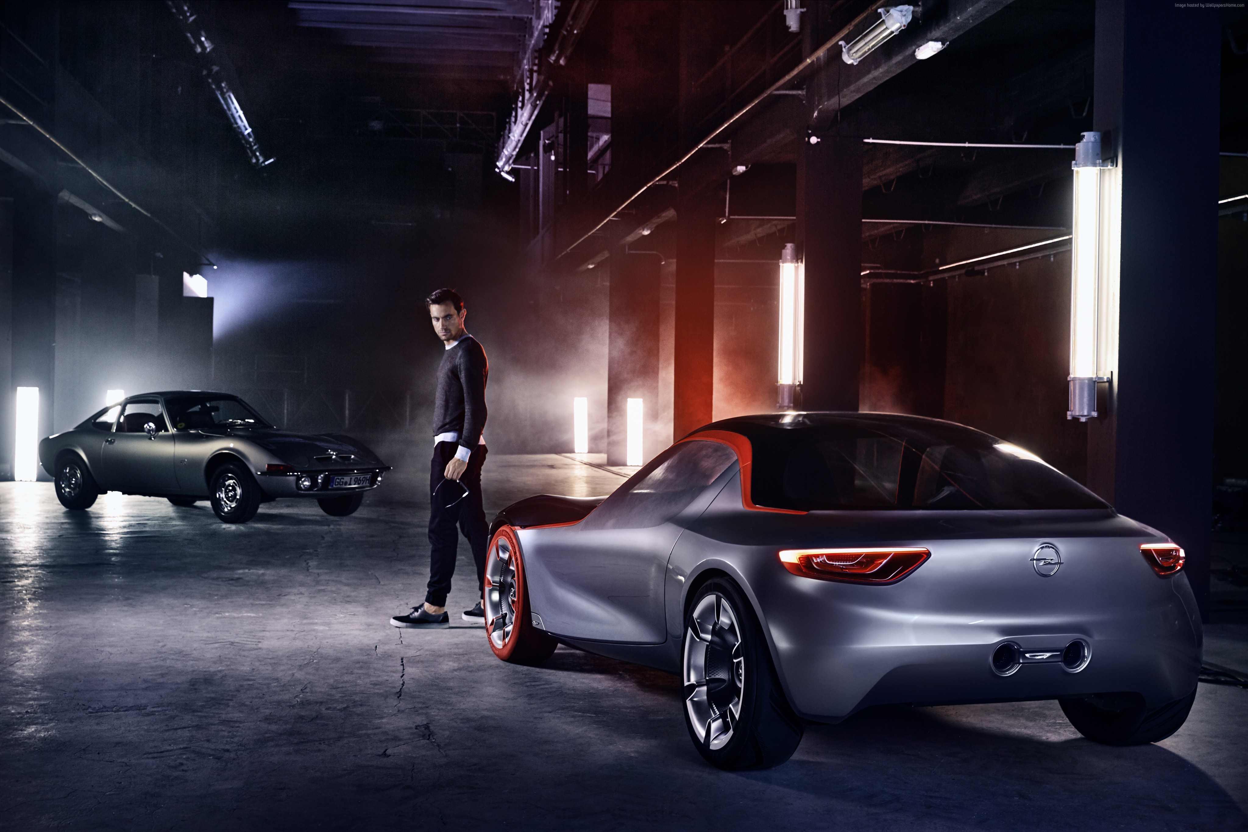Opel GT concept car and vintage Opel GT HD Wallpaper