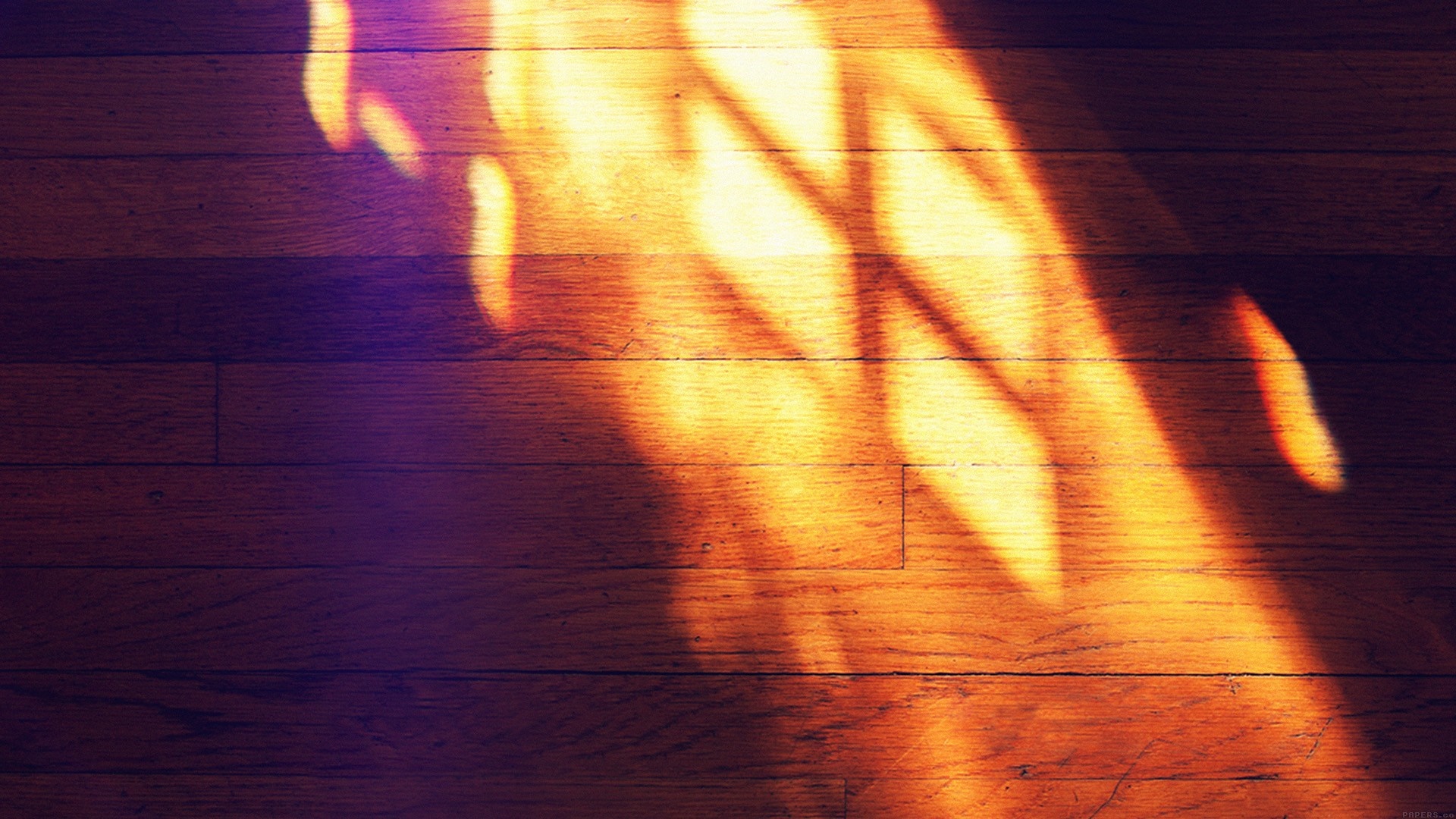 Sunlight patterns on a wooden floor HD Wallpaper