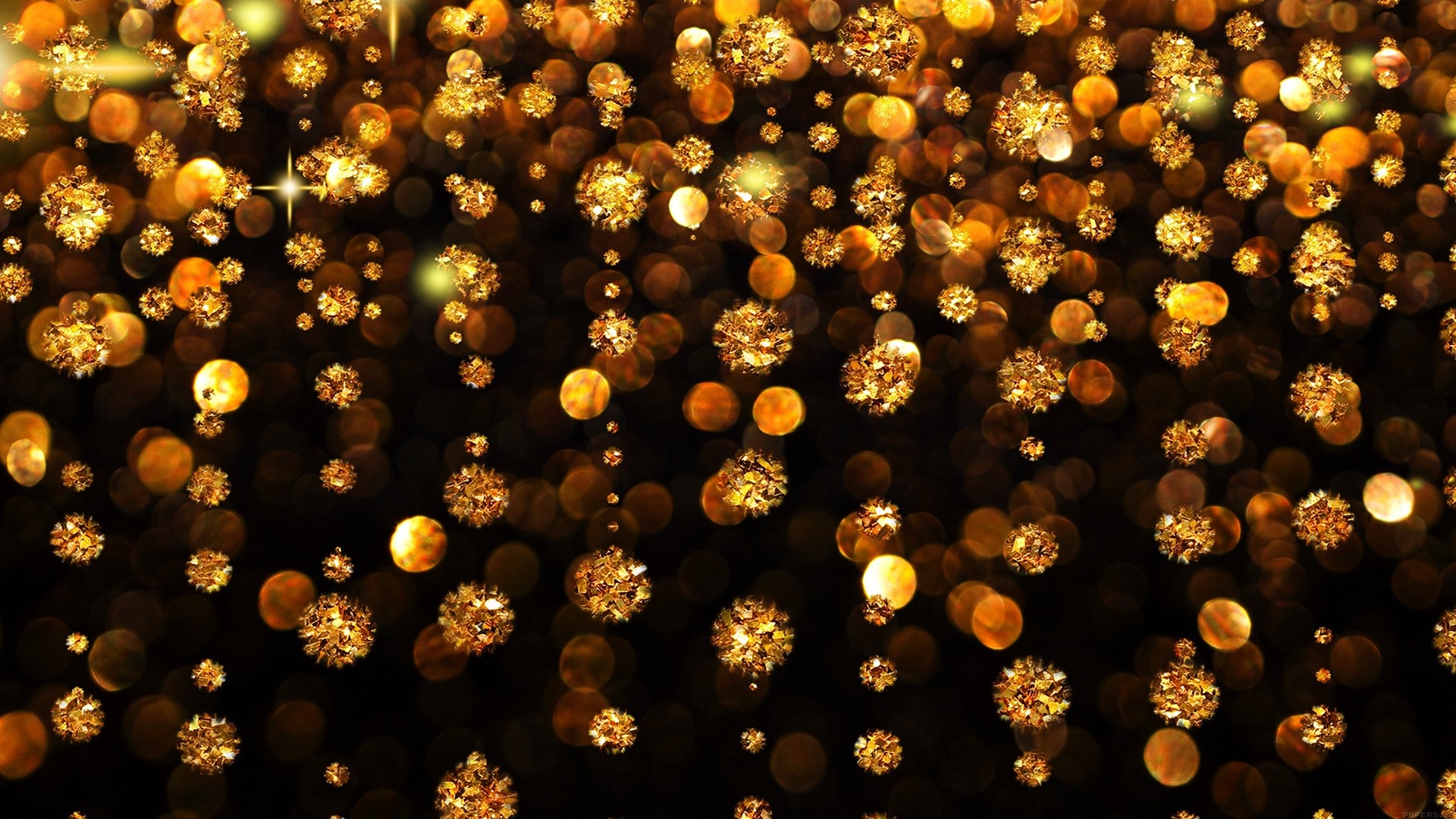 Golden bokeh and glitter pattern HD Wallpaper