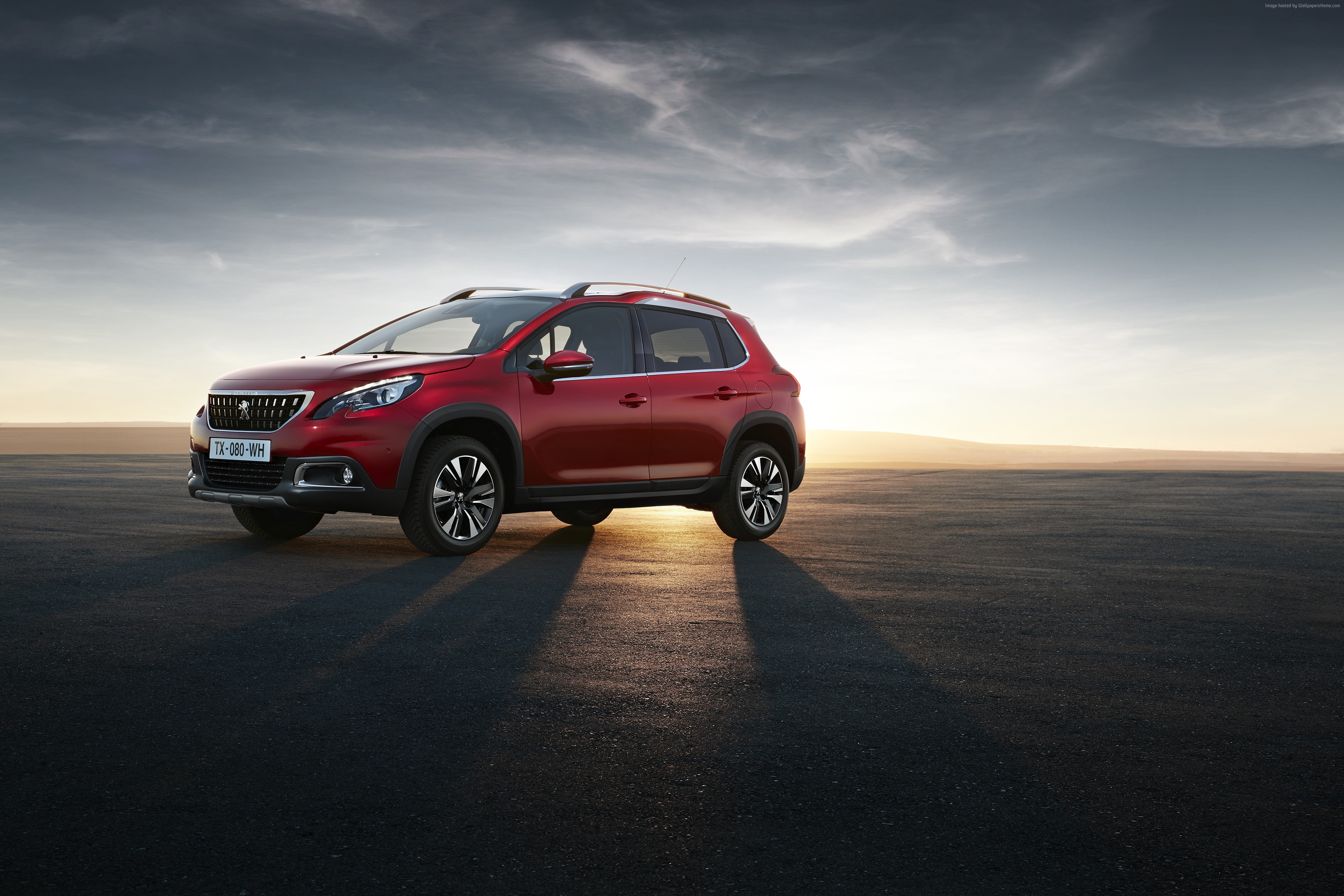 Red Peugeot 2008 DK crossover HD Wallpaper