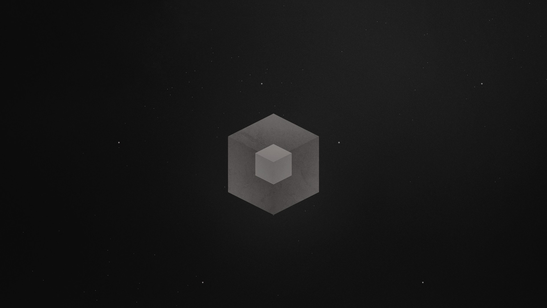 Abstract cube in starry darkness HD Wallpaper