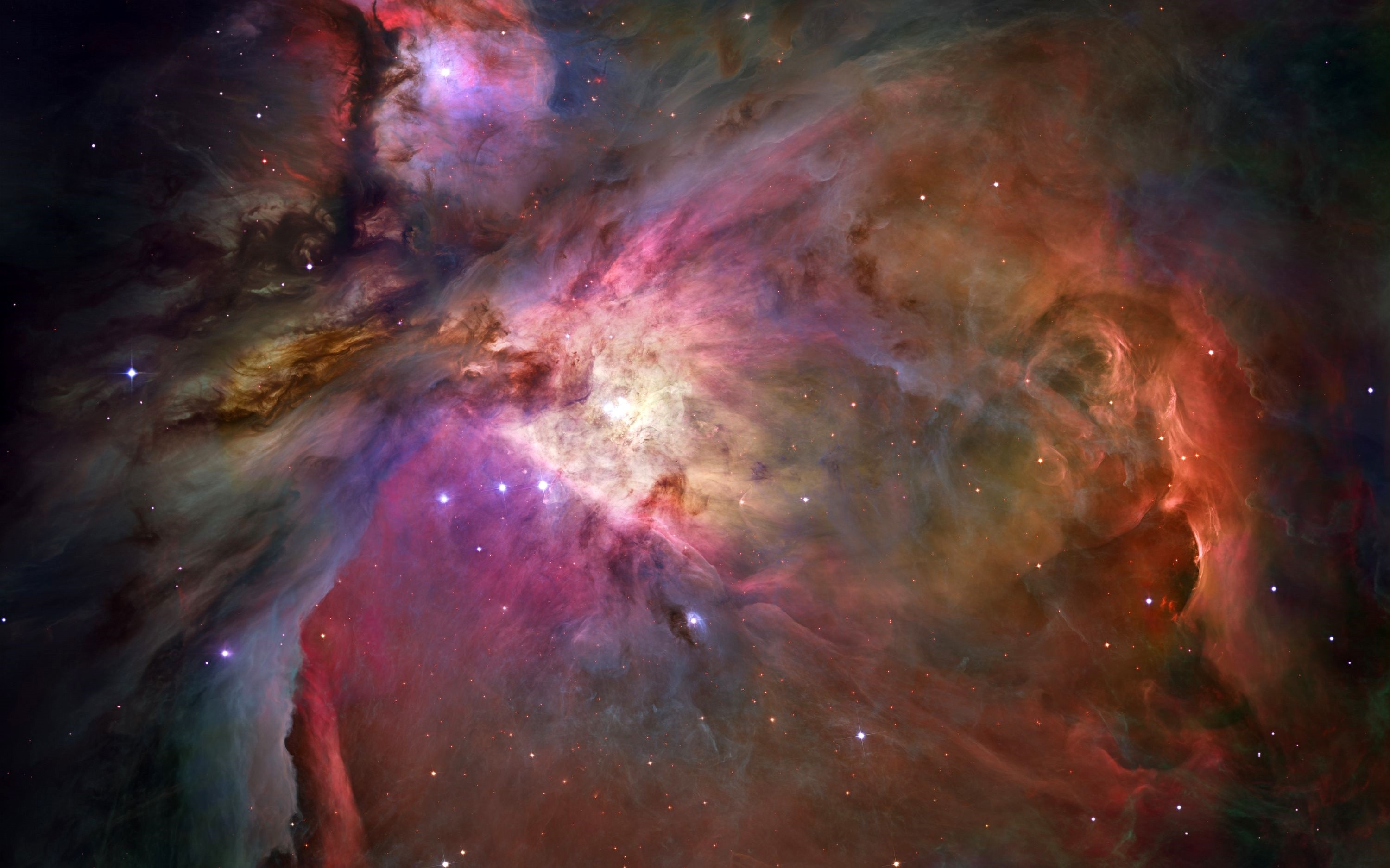 Colorful nebula with stars in outer space HD Wallpaper