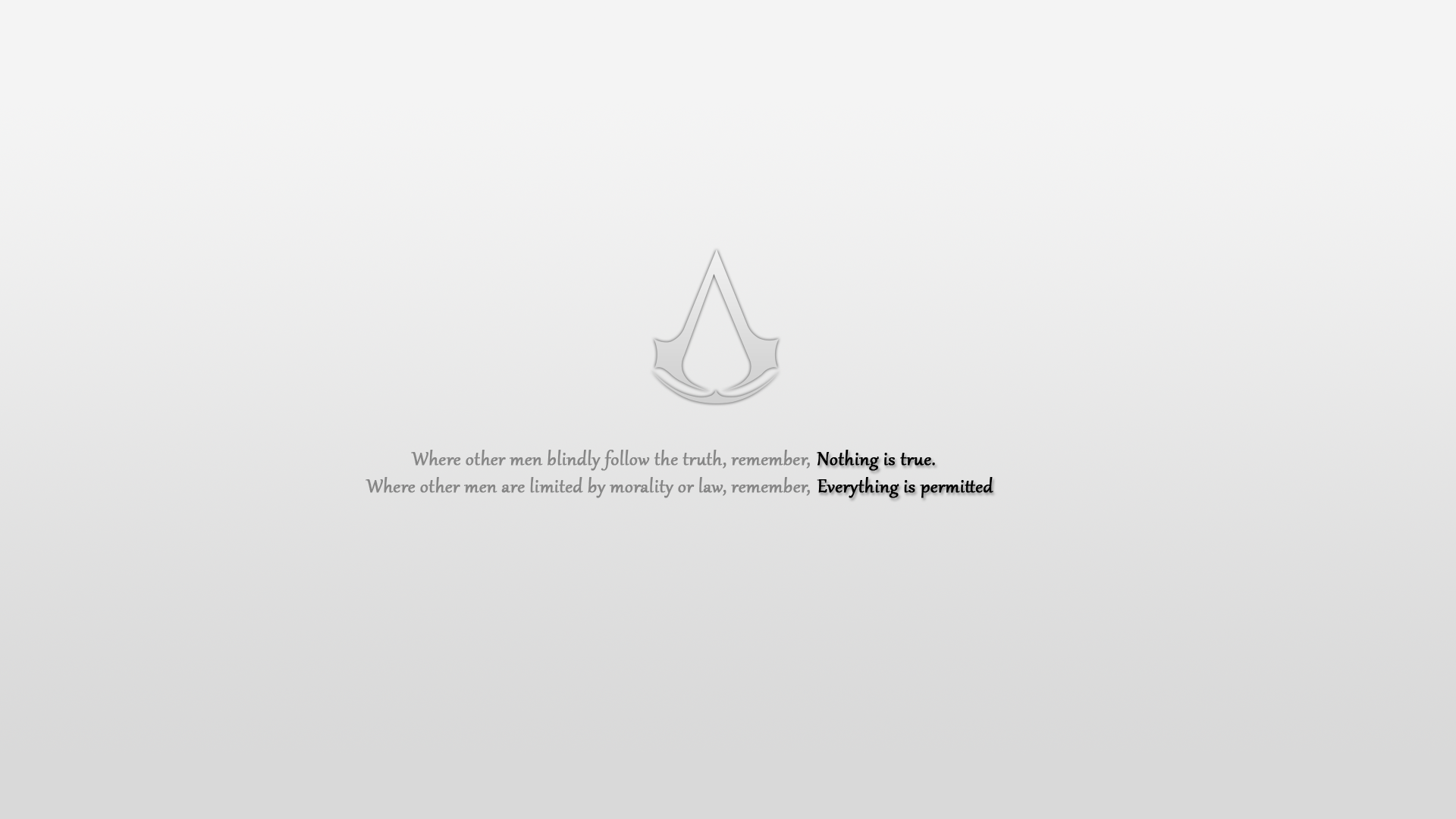 Assassin's Creed logo with quote HD Wallpaper