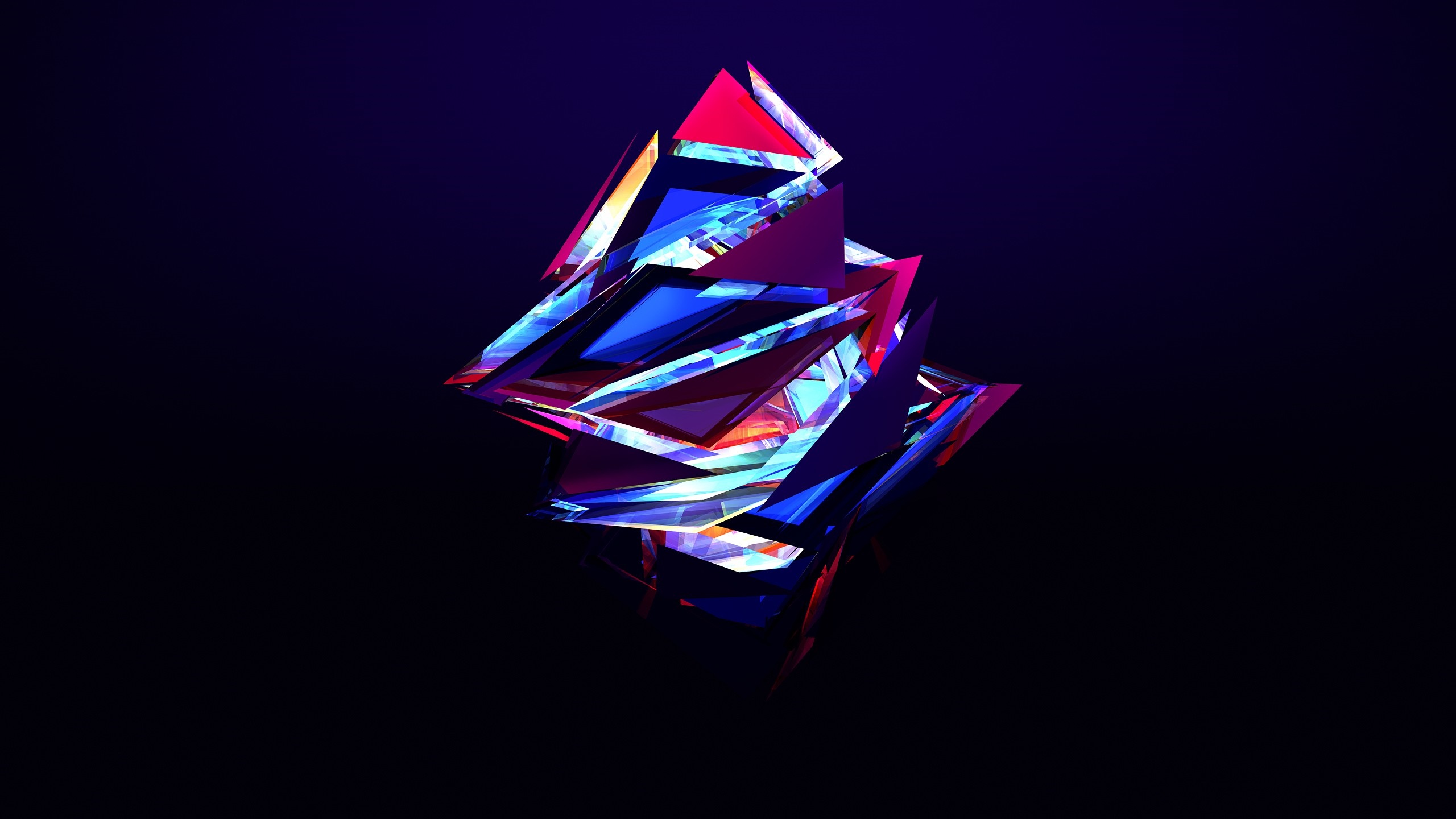 Abstract geometric shapes with blue and red colors HD Wallpaper