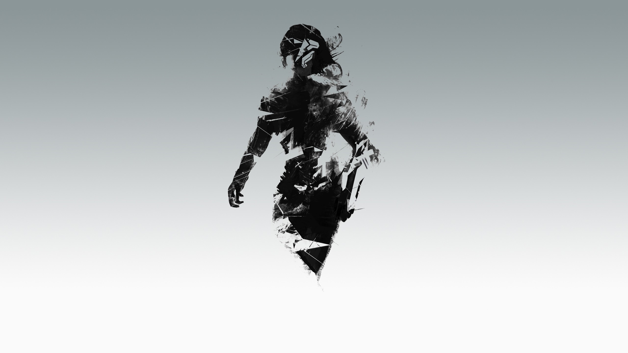 Illustration of a fragmented human figure HD Wallpaper
