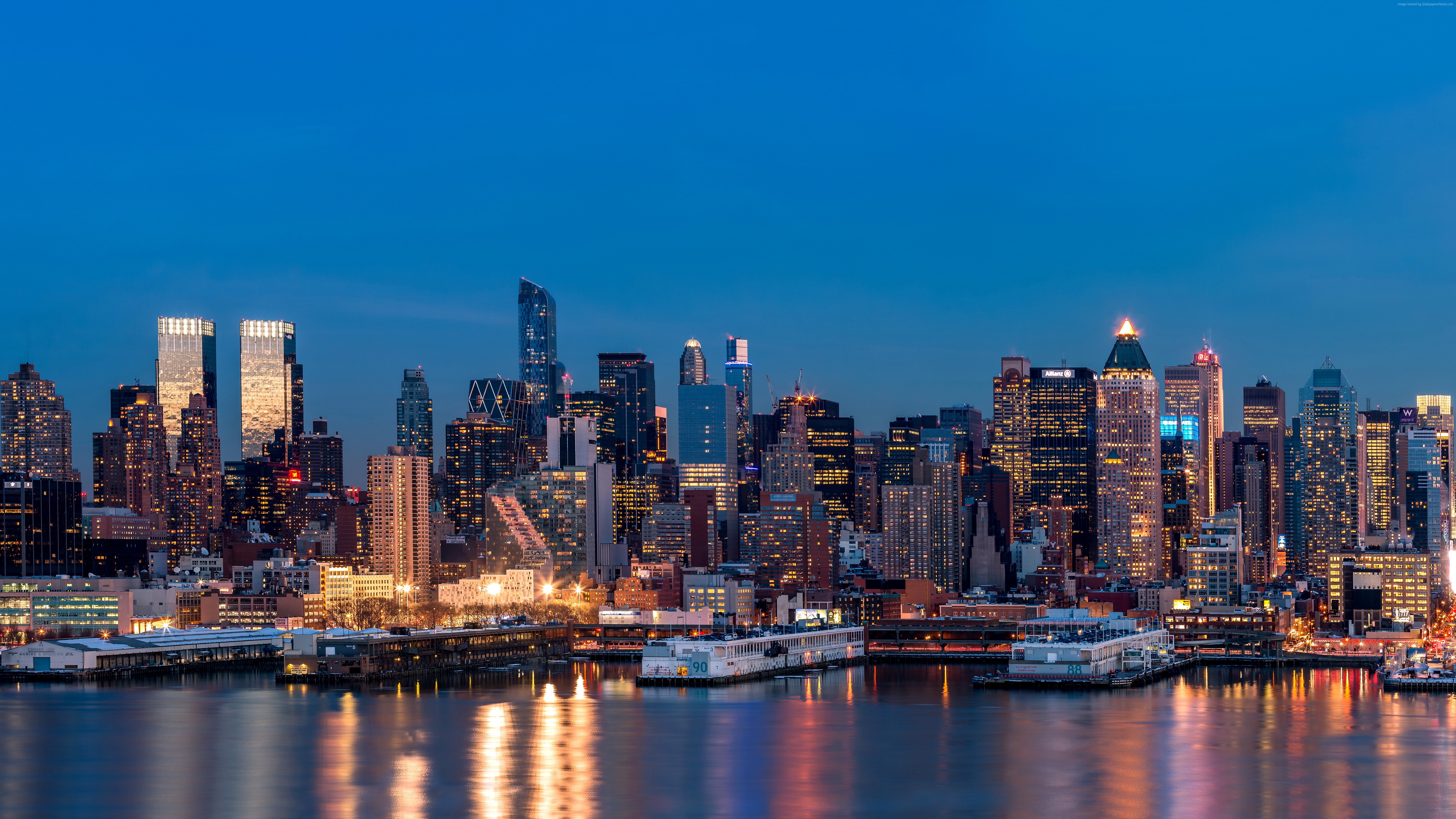 New York City Skyline at Night HD Wallpaper