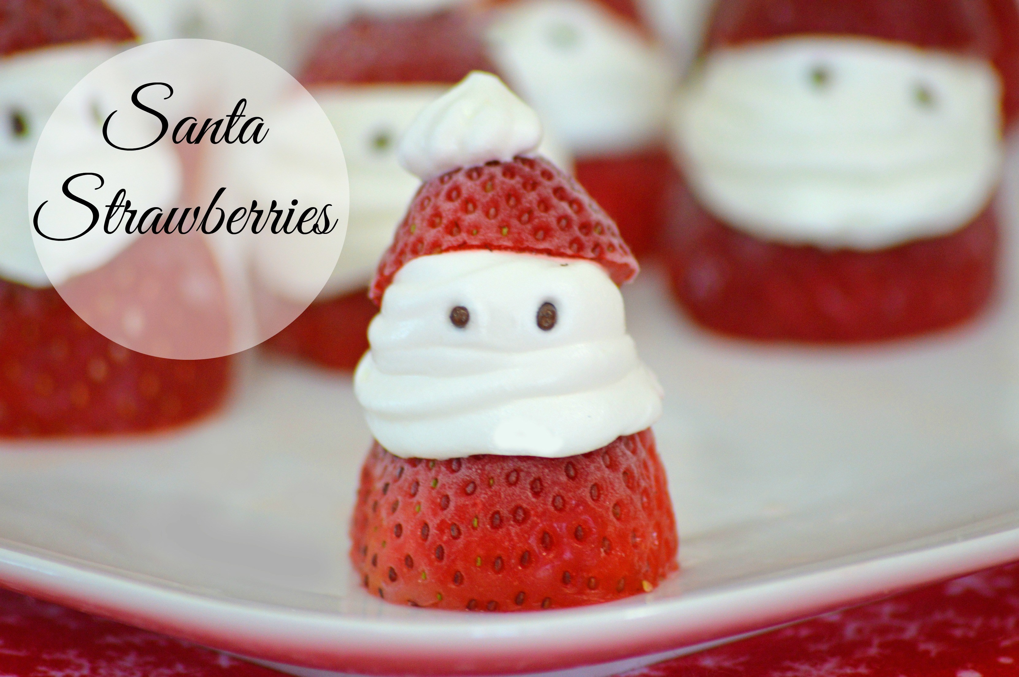 Santa Strawberries with Whipped Cream HD Wallpaper