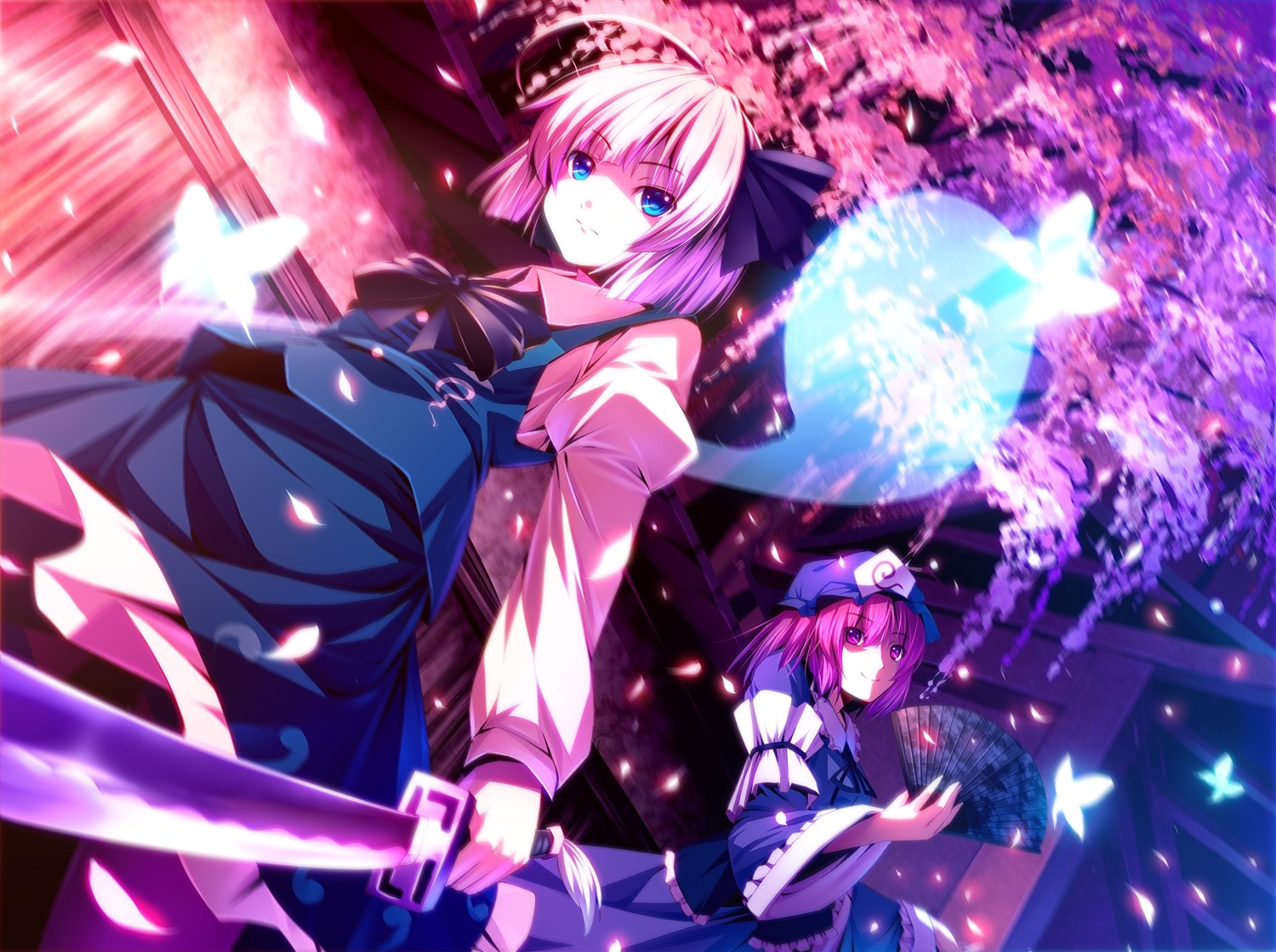 Konpaku Youmu and Saigyouji Yuyuko from Touhou HD Wallpaper