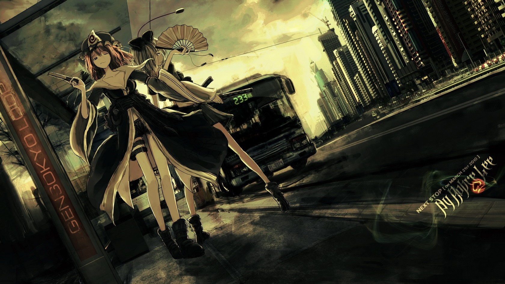 Saigyouji Yuyuko and Konpaku Youmu from Touhou HD Wallpaper