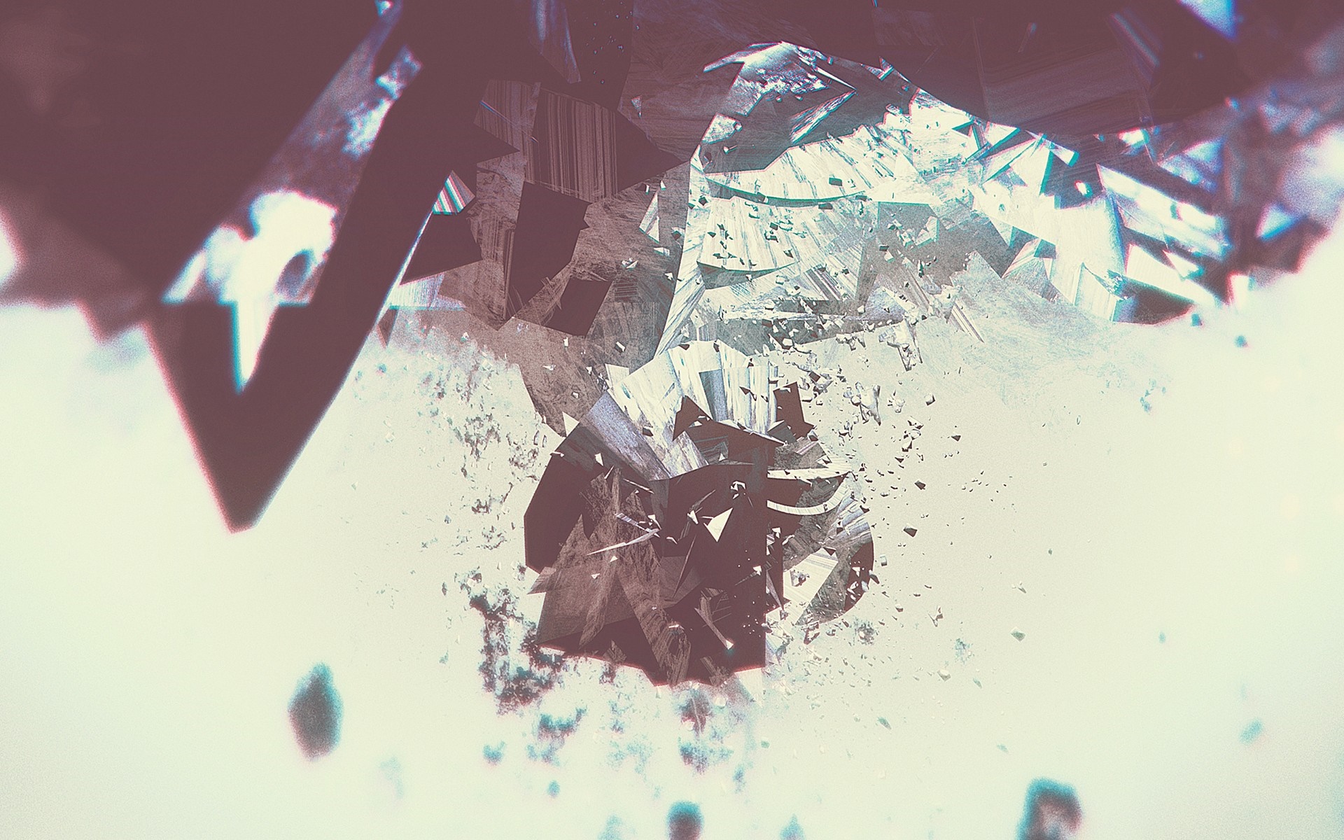 Abstract geometric shards exploding HD Wallpaper
