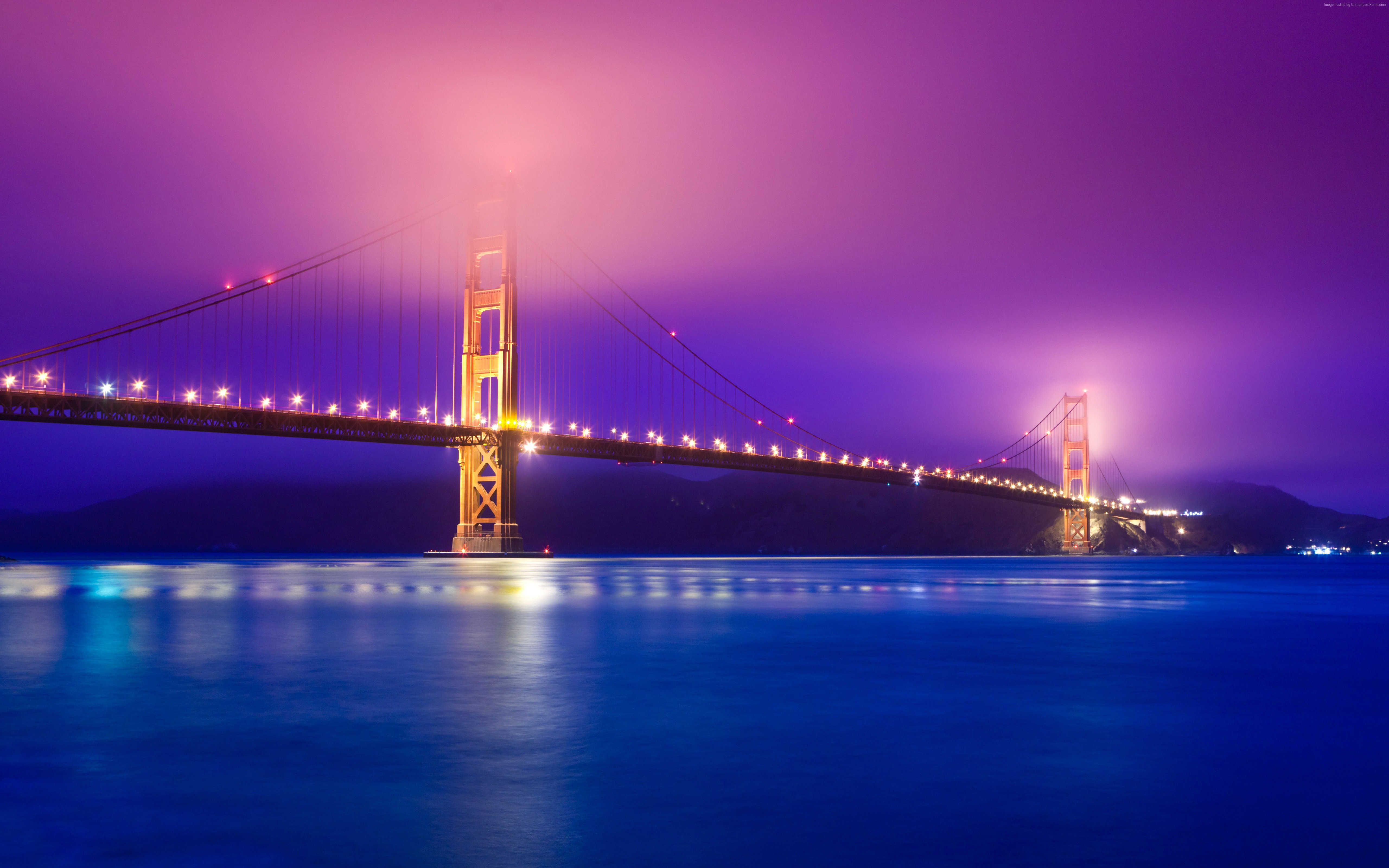Golden Gate Bridge at Night HD Wallpaper