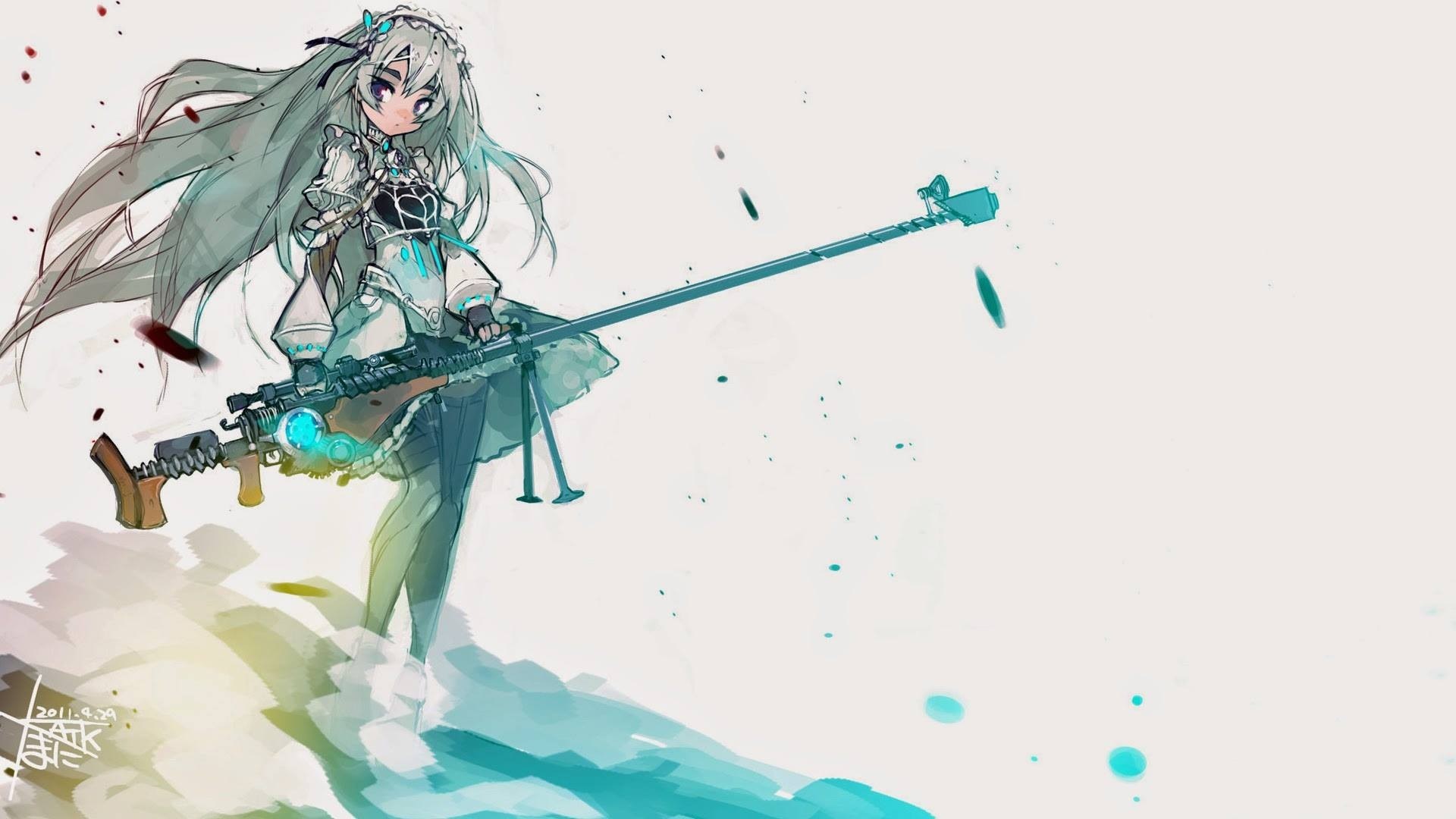 Chaika Trabant from Hitsugi no Chaika holding a sniper rifle HD Wallpaper