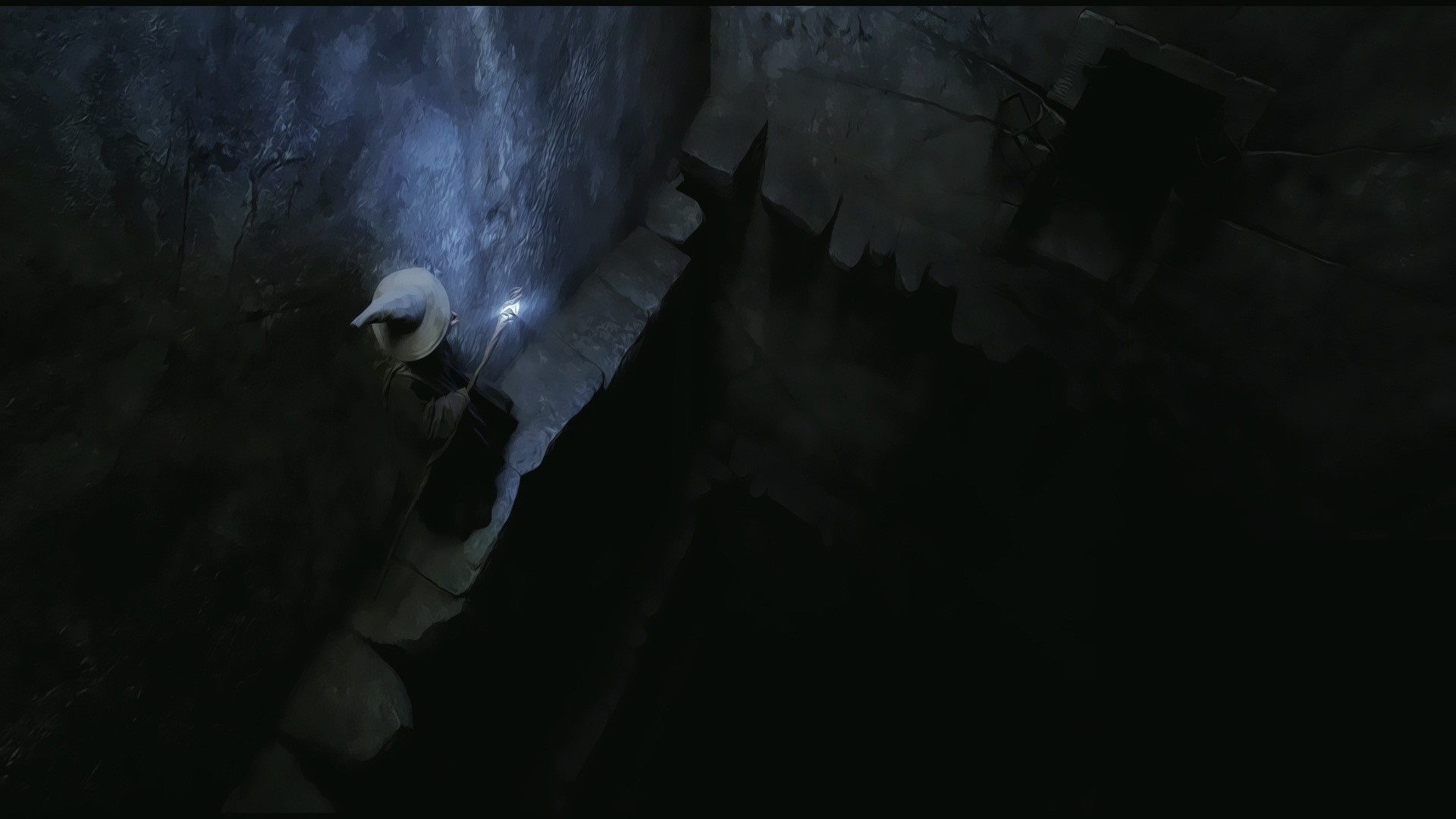 Gandalf from The Lord of the Rings in a dark cave HD Wallpaper