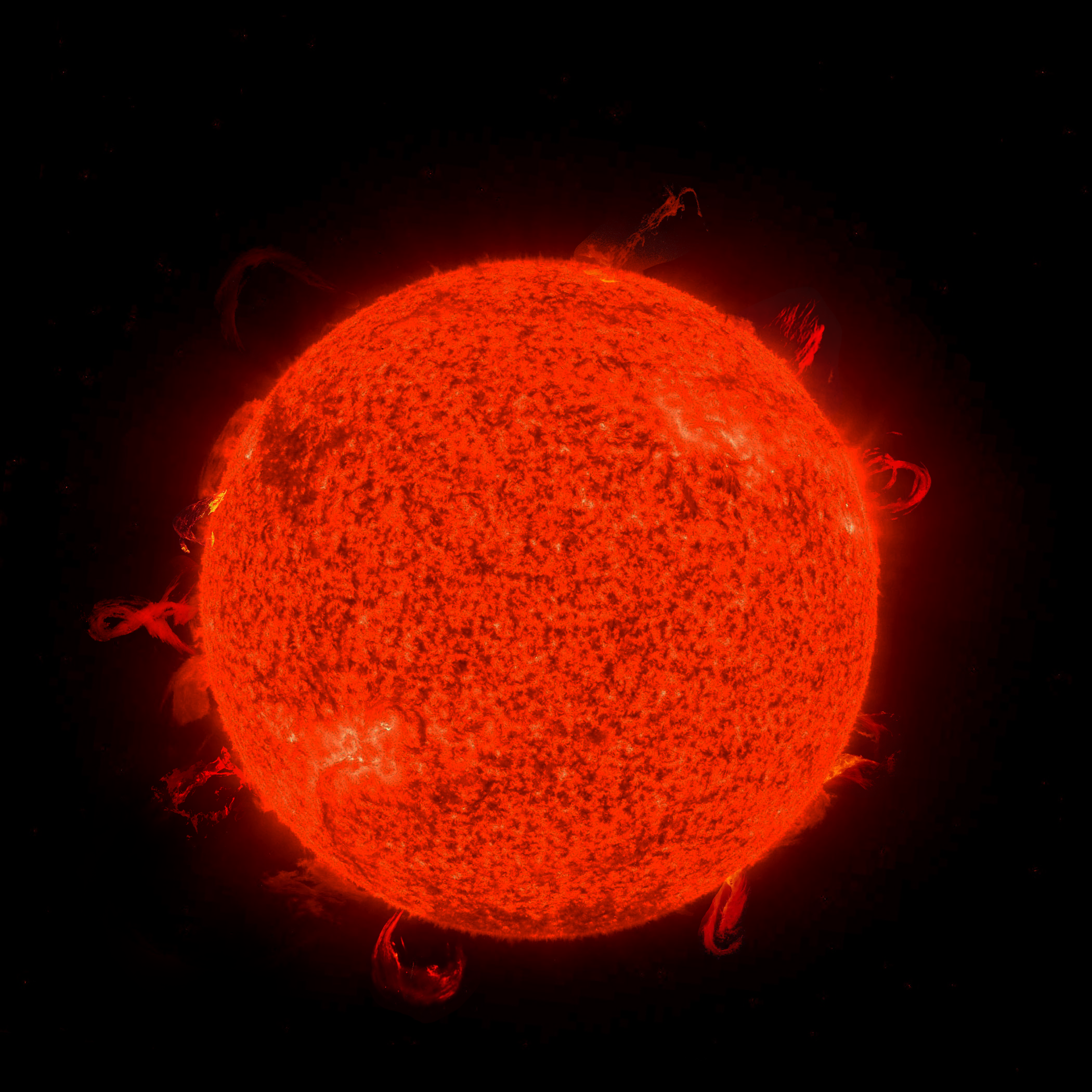 The Sun with prominences in outer space HD Wallpaper