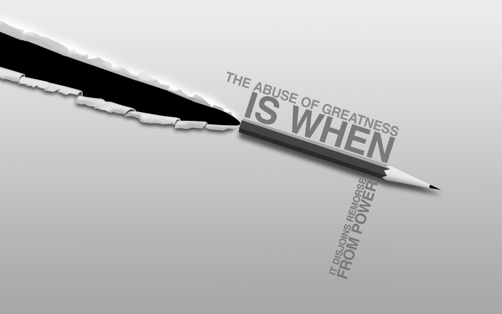 Quote about the abuse of greatness and power HD Wallpaper