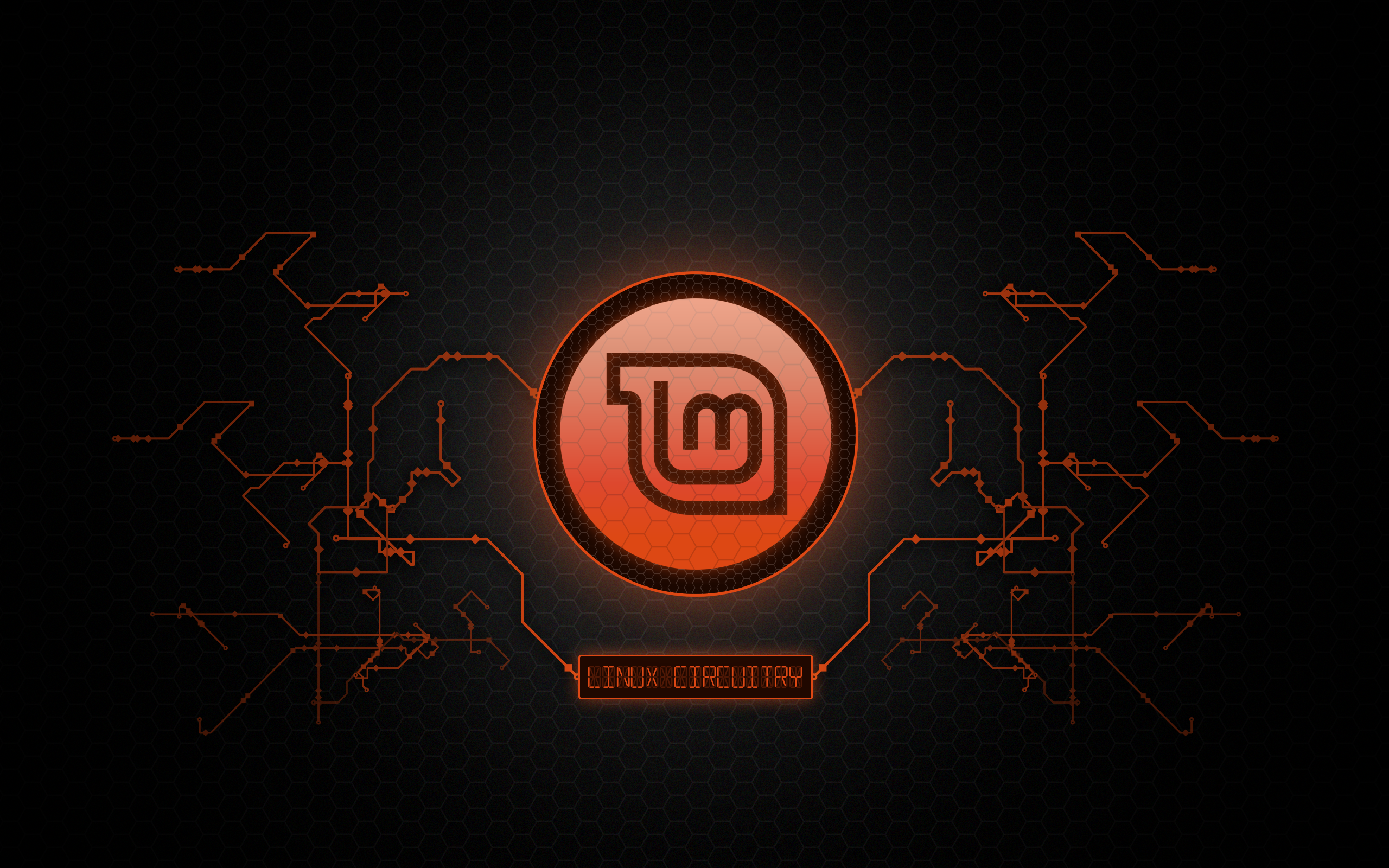 Linux Mint logo with circuitry design HD Wallpaper