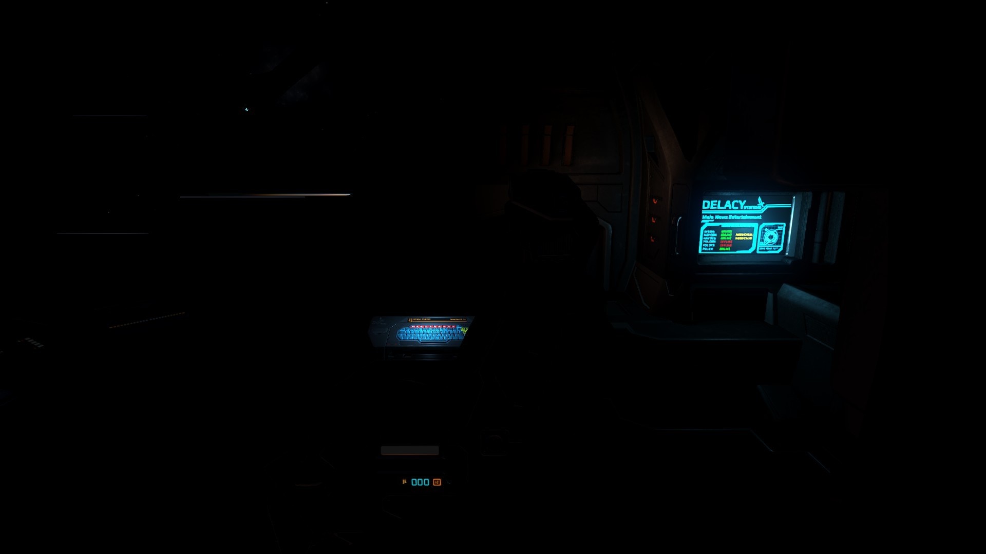 Elite Dangerous cockpit with glowing displays HD Wallpaper