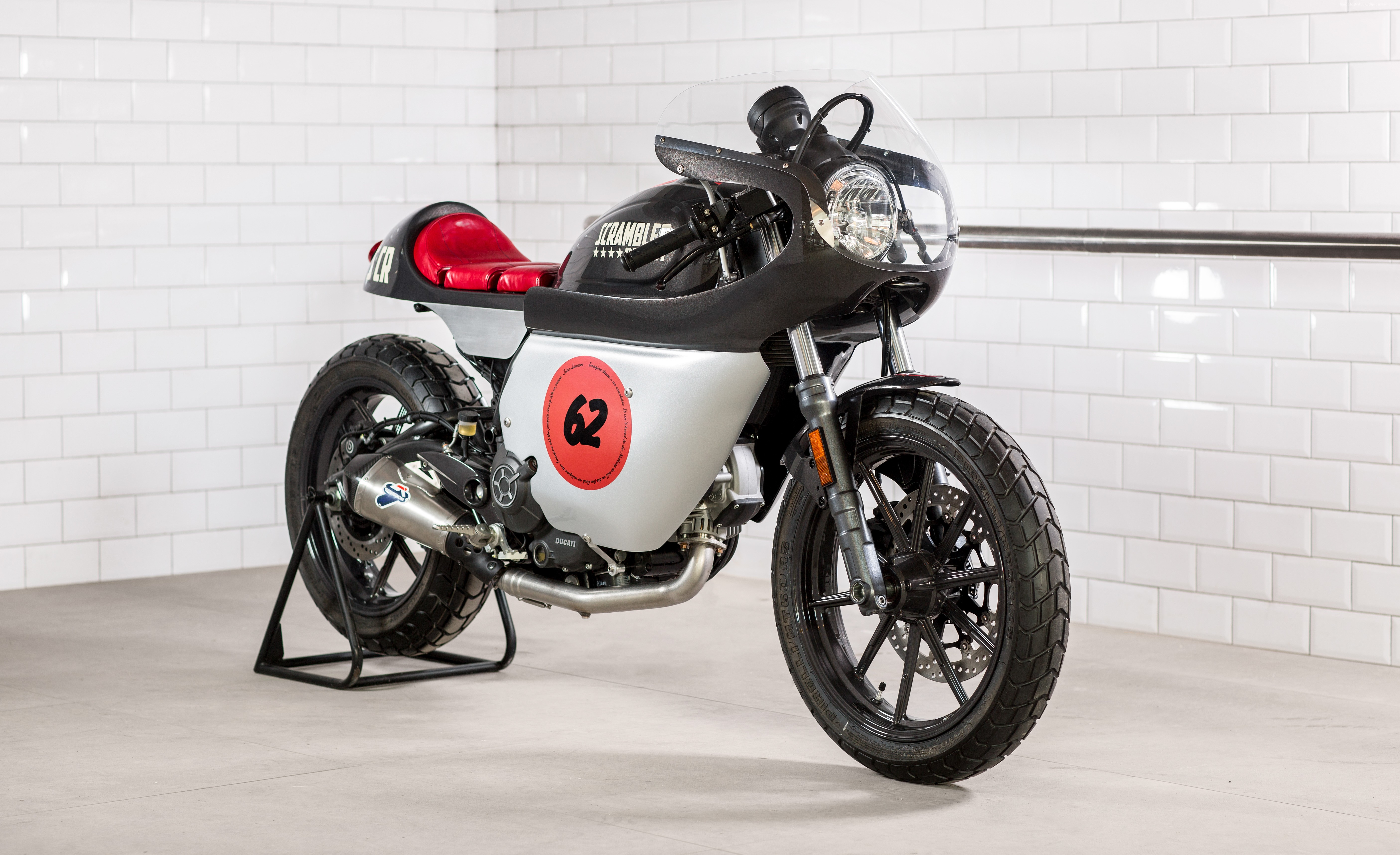 Custom Ducati Scrambler Peace motorcycle HD Wallpaper
