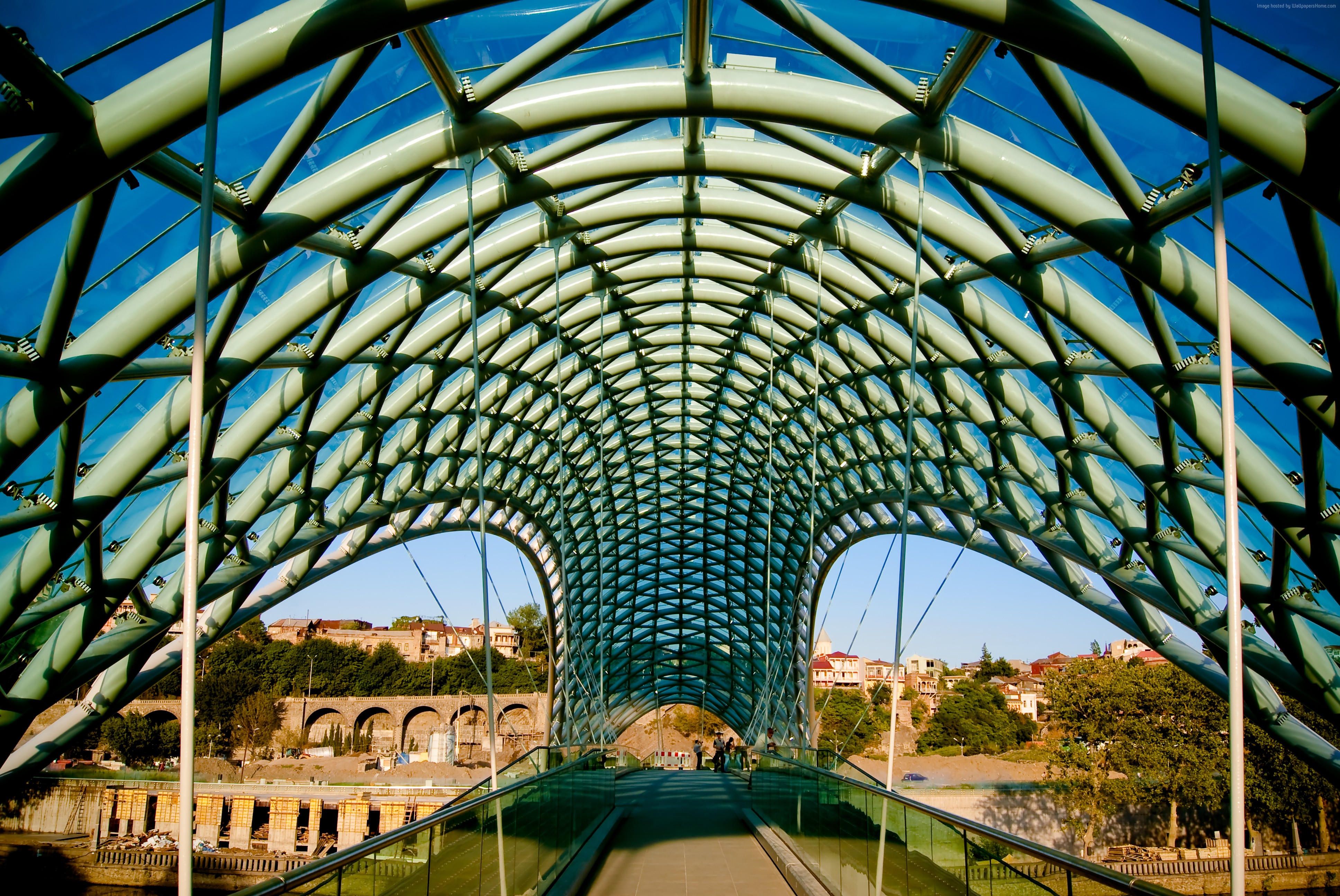 The Bridge of Peace in Tbilisi, Georgia HD Wallpaper