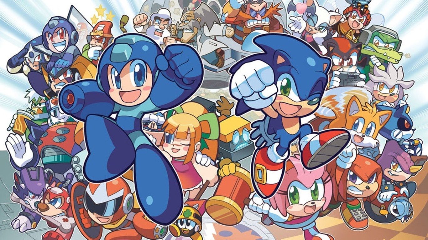 Mega Man and Sonic the Hedgehog characters HD Wallpaper