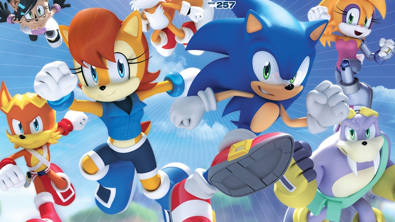 Sonic the Hedgehog characters running HD Wallpaper