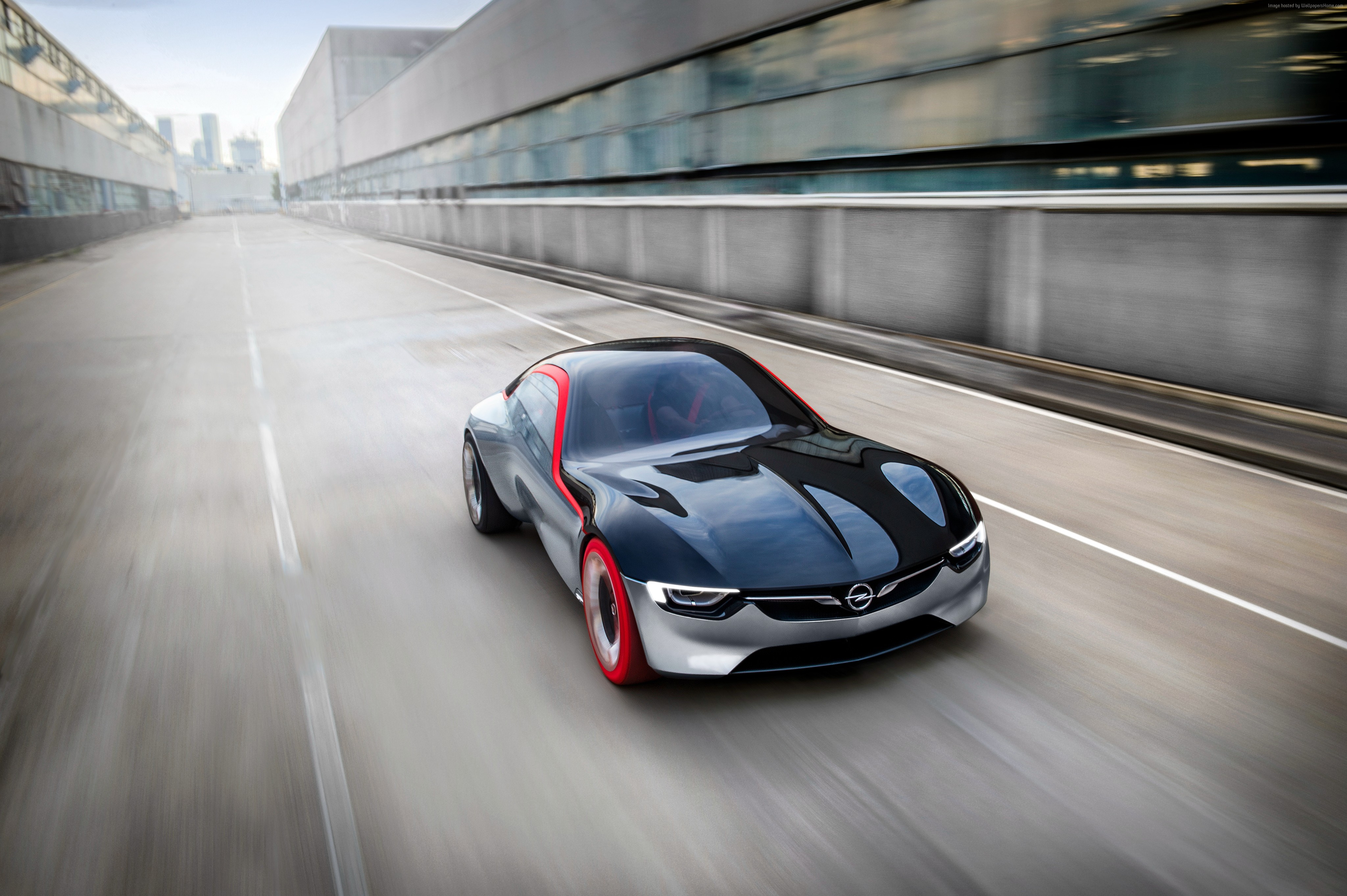 Opel GT Concept car driving on a road HD Wallpaper
