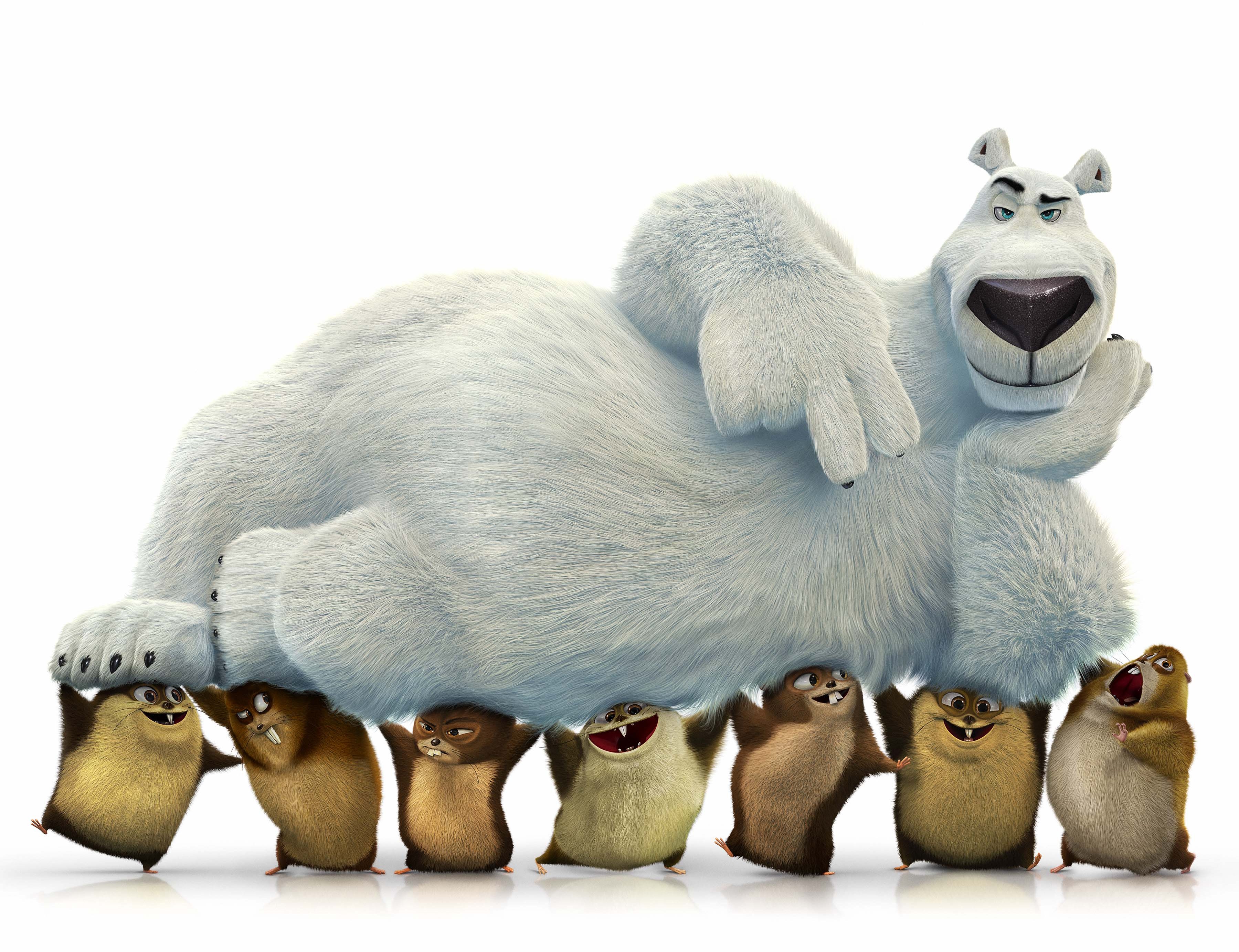 Norm of the North polar bear with lemmings HD Wallpaper